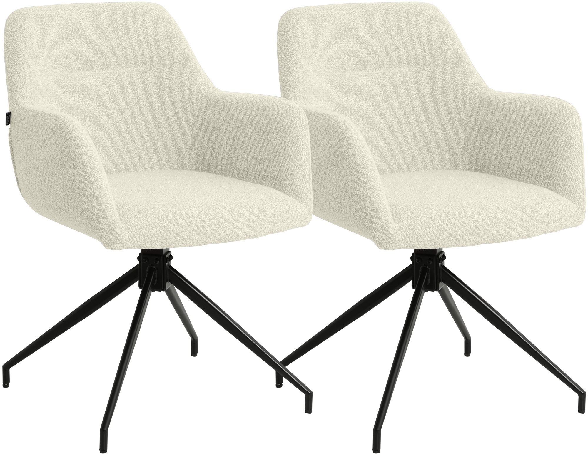 CLP Esszimmerst&uuml;hle 2er Set drehbar Merlinda mit Teddystoff, 360&deg; schwenkbare Sessel gepolstert, Polsterst&uuml;hle mit Armlehnen und R&uuml;ckenlehnen 