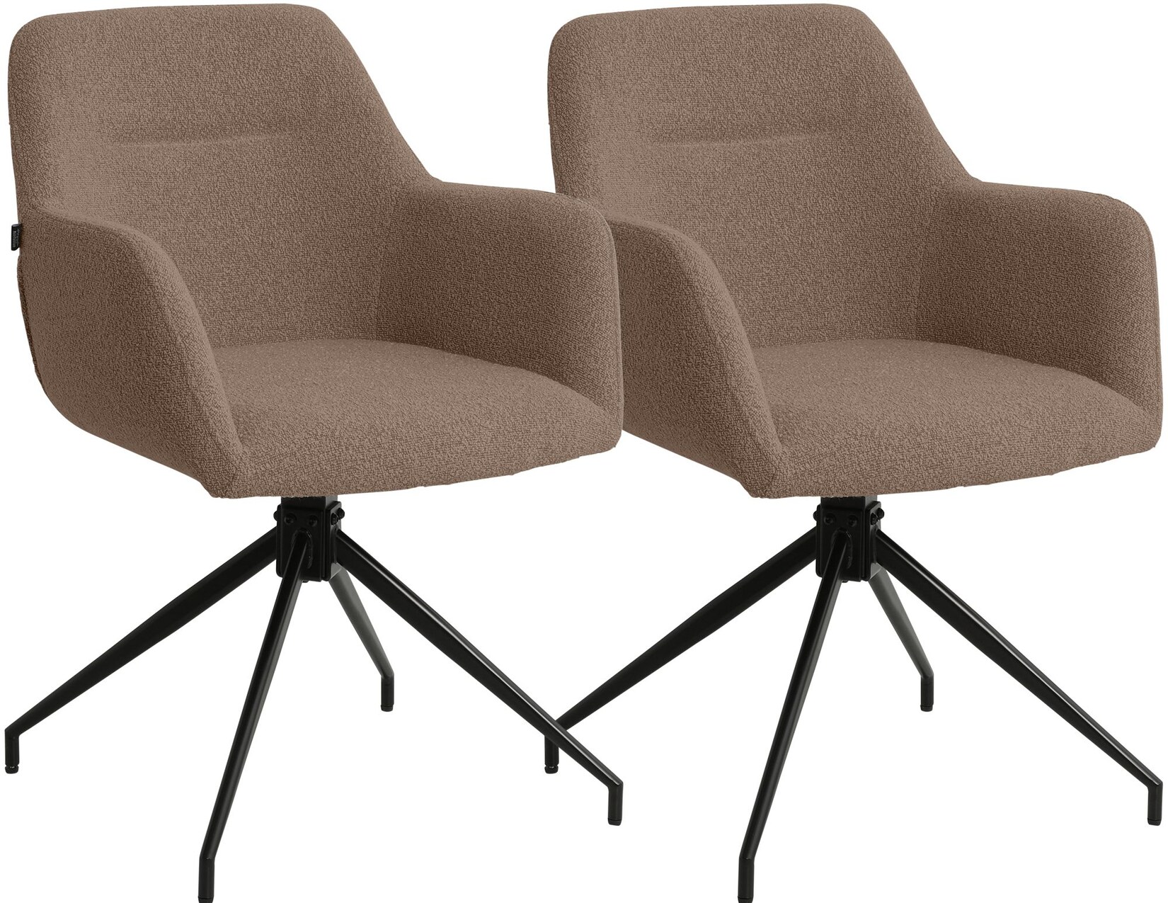 CLP Esszimmerstühle 2er Set drehbar Merlinda mit Teddystoff, 360° schwenkbare Sessel gepolstert, Polsterstühle mit Armlehnen und …
