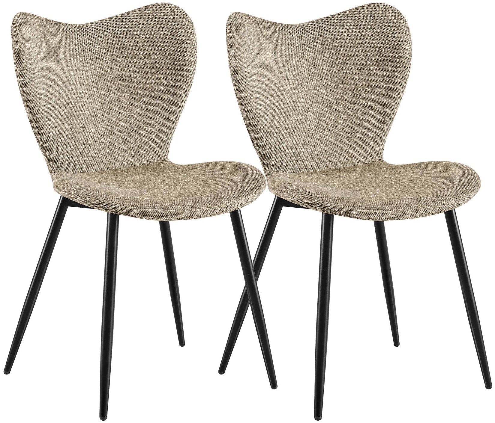 CLP Esszimmerstühle 2er Set gepolstert Maika, Polsterstühle ergonomisch mit Rückenlehnen, Küchenstühle mit Metallgestellen, belastbar bis …