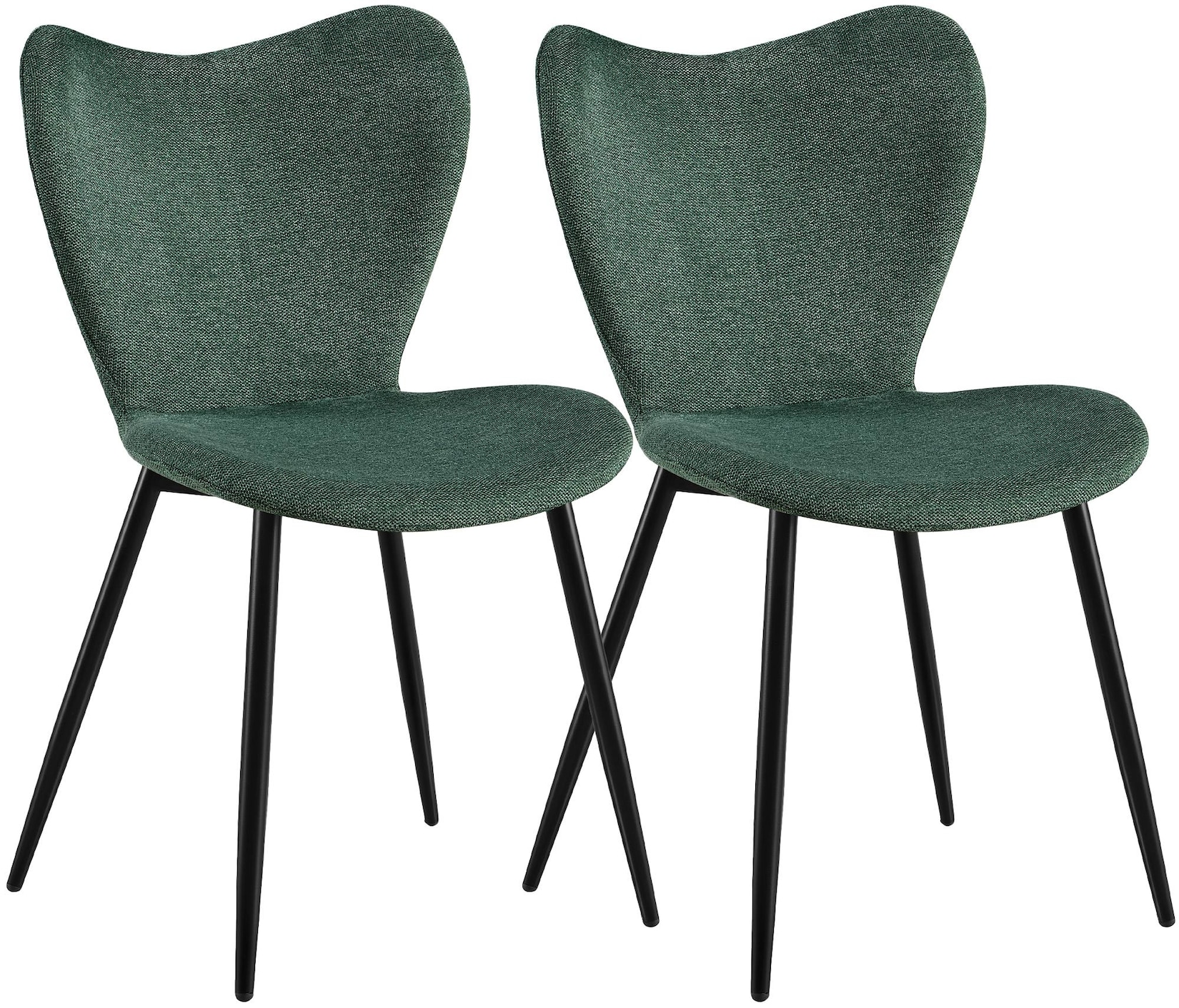 CLP Esszimmerstühle 2er Set gepolstert Maika, Polsterstühle ergonomisch mit Rückenlehnen, Küchenstühle mit Metallgestellen, belastbar bis …
