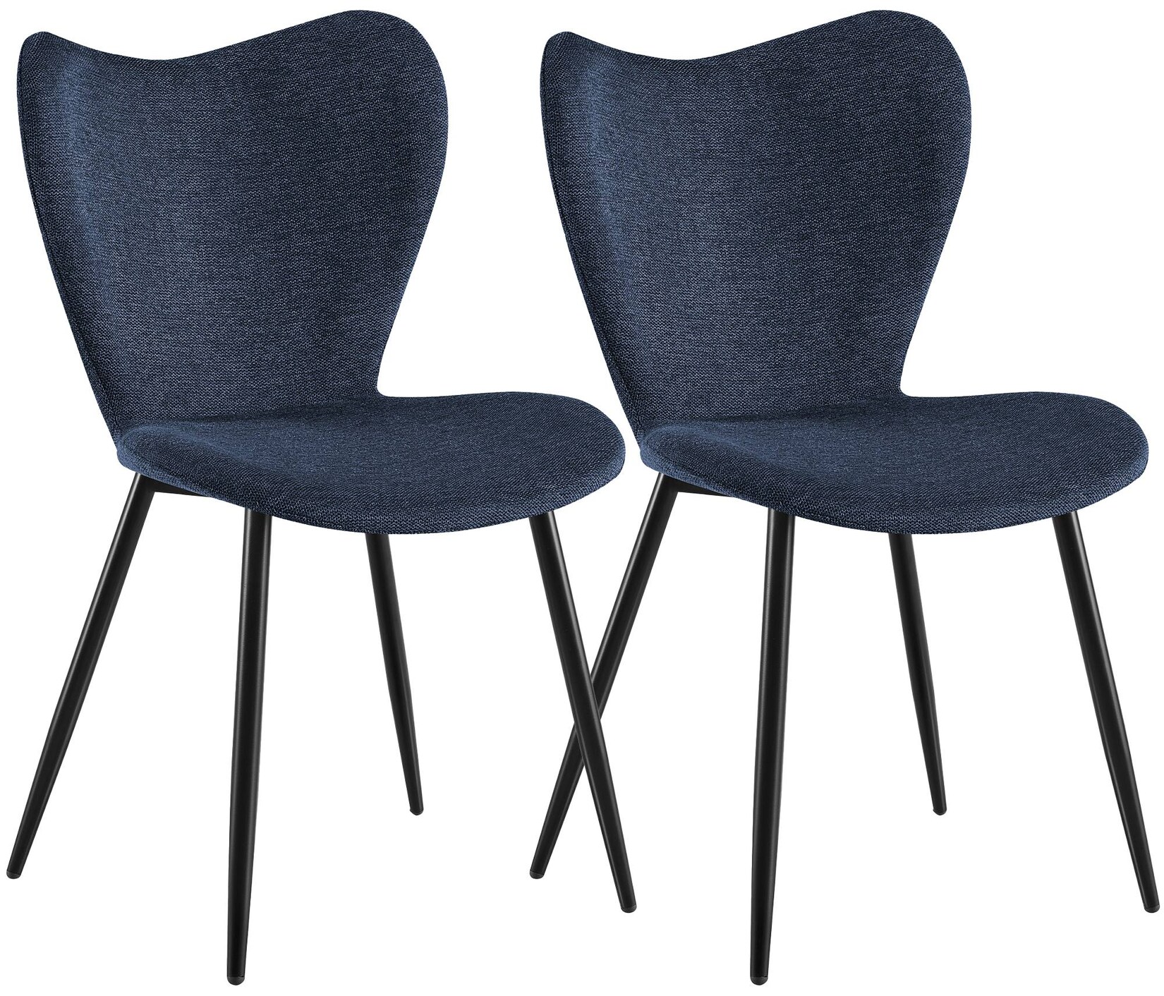 CLP Esszimmerstühle 2er Set gepolstert Maika, Polsterstühle ergonomisch mit Rückenlehnen, Küchenstühle mit Metallgestellen, belastbar bis …