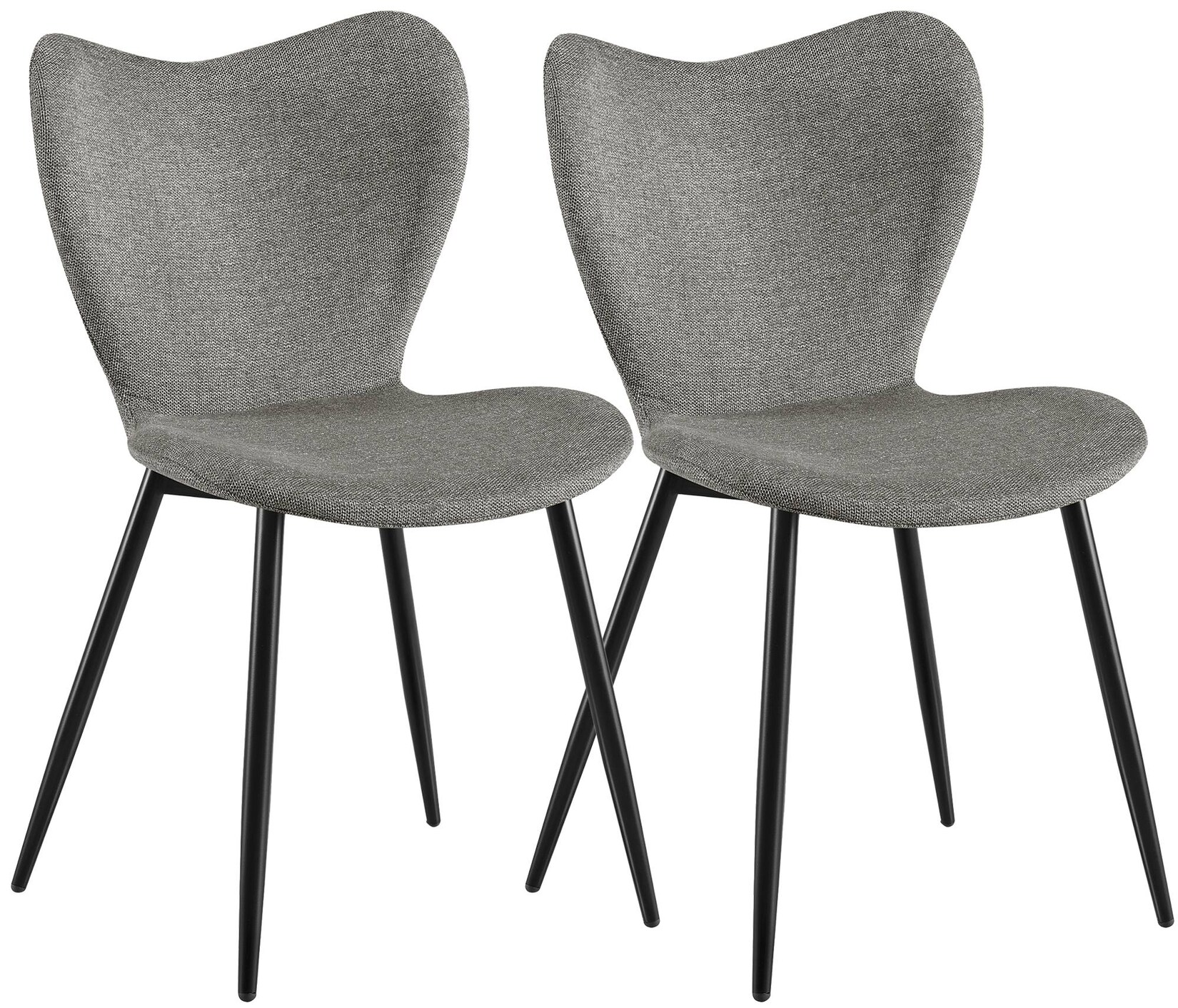 CLP Esszimmerstühle 2er Set gepolstert Maika, Polsterstühle ergonomisch mit Rückenlehnen, Küchenstühle mit Metallgestellen, belastbar bis …