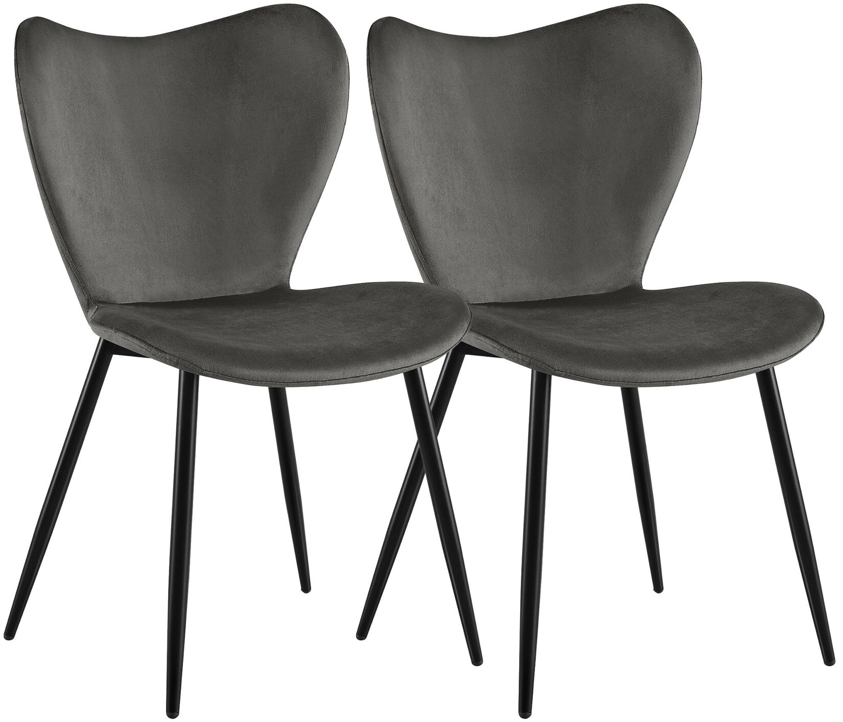 CLP Esszimmerstühle 2er Set gepolstert Maika, Polsterstühle ergonomisch mit Rückenlehnen, Küchenstühle mit Metallgestellen, belastbar bis …