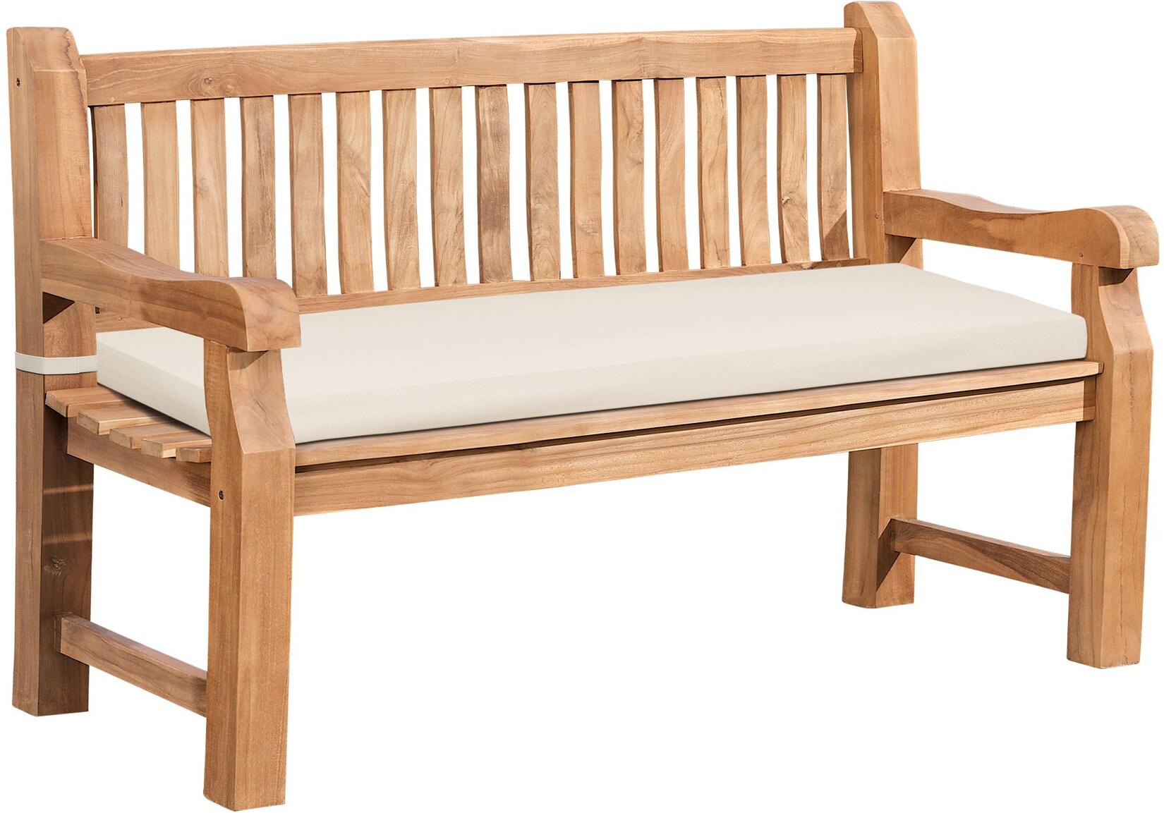CLP Gartenbank wetterfest Daxon, inklusive Sitzkissen, 2 bis 4 Sitzer, Teakholz robust und pflegeleicht, für Terrasse und Balkon