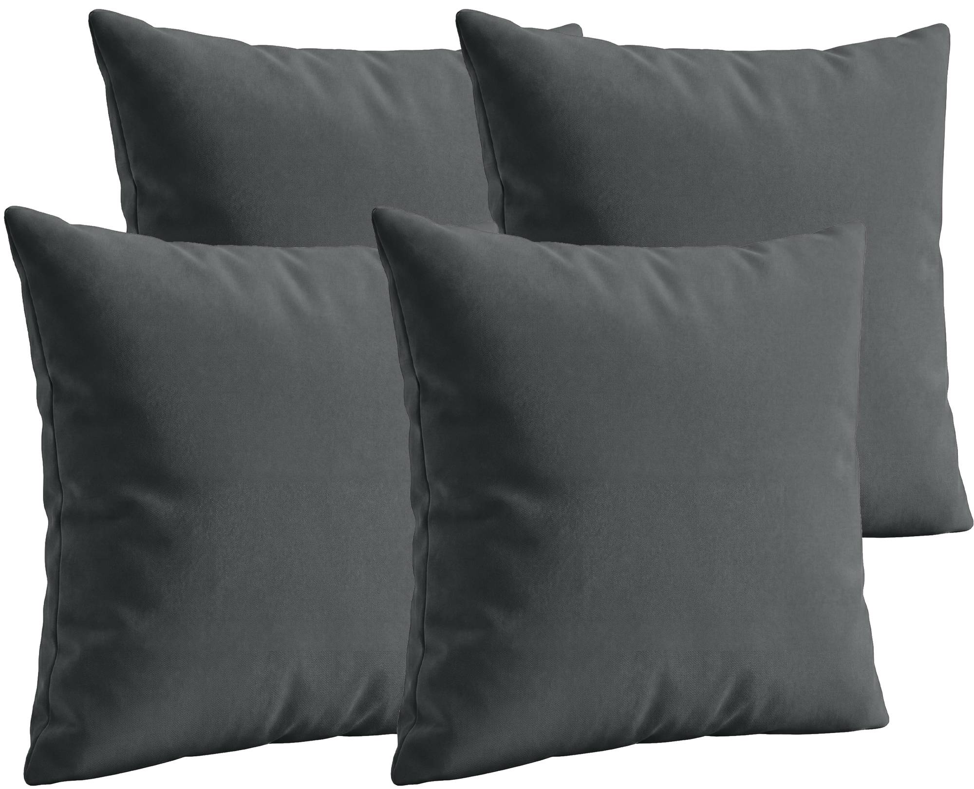 CLP Kissenbez&uuml;ge 4er Set 45x45 cm, wasserabweisend f&uuml;r Gartenbank, Sofa und Couch, In- und Outdoor, waschbar mit Rei&szlig;verschluss, ohne F&uuml;llung 