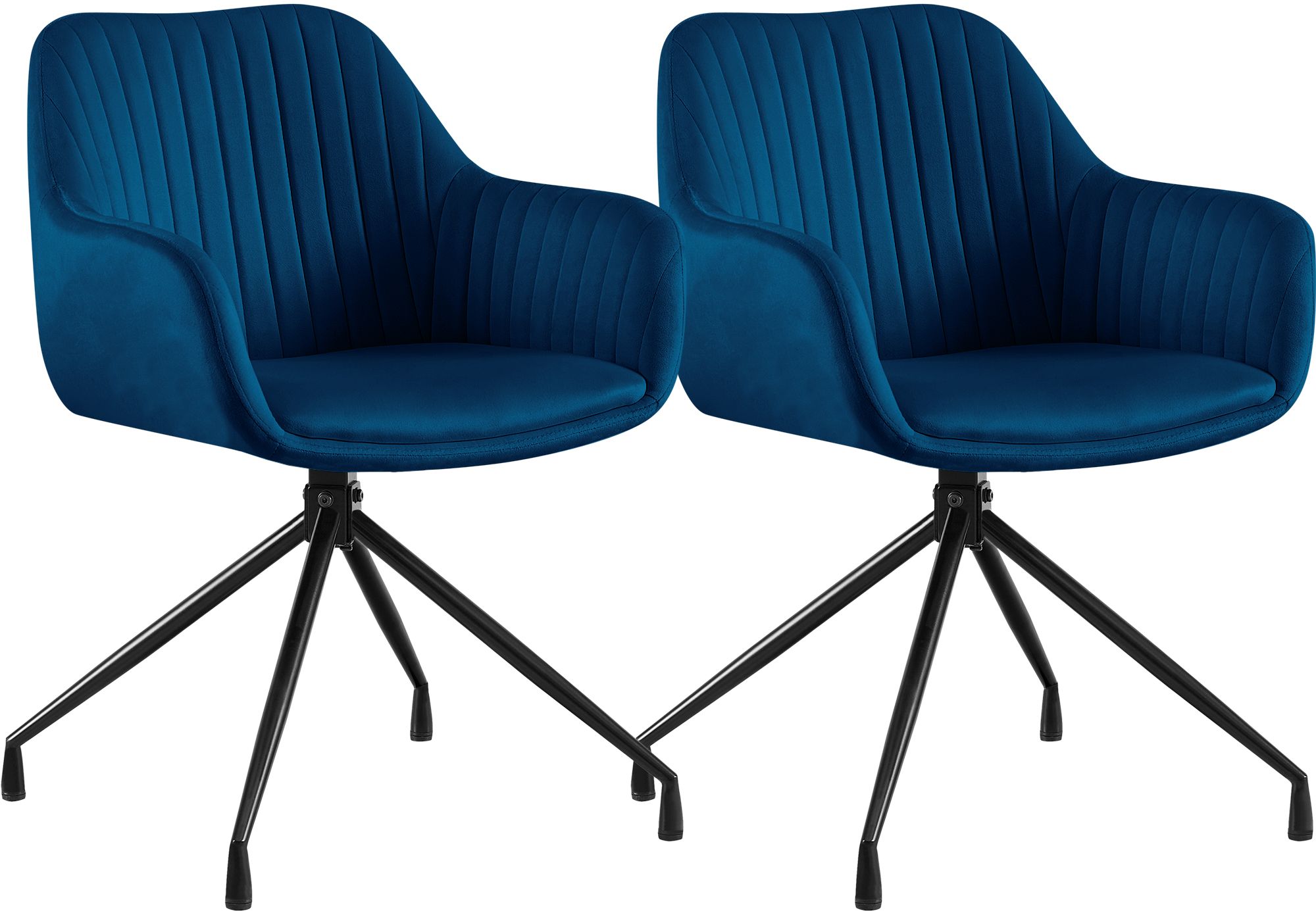 CLP 2er Set Esszimmerstuhl Novanis Samt - Farbe: dunkelblau, Material: Samt 