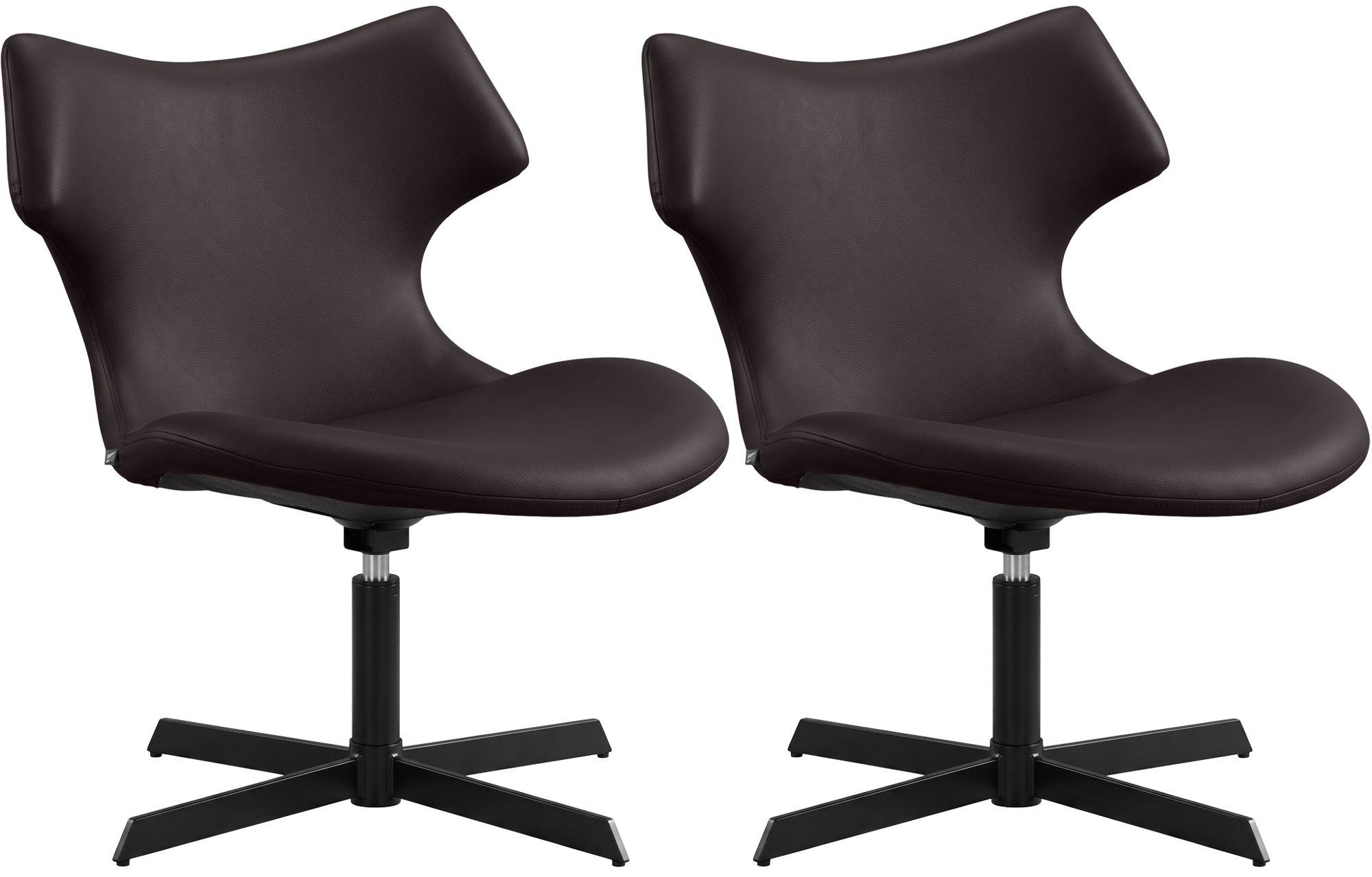 CLP Loungest&uuml;hle 2er Set gepolstert mit Lehnen Welland, Relaxsessel 360&deg; drehbar, Drehst&uuml;hle in Lederoptik, bis 135 kg belastbar 