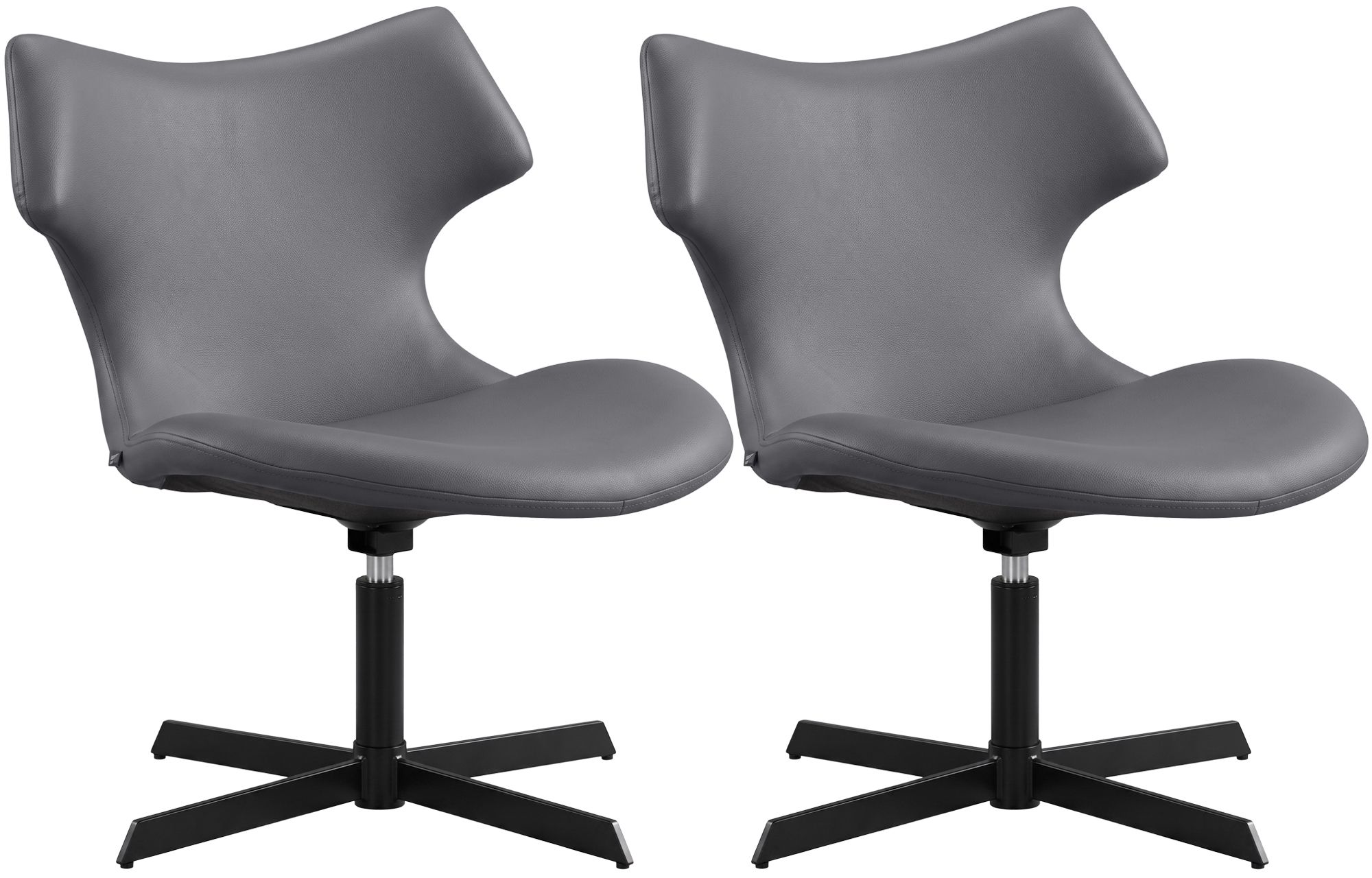 CLP 2er Set Lounger Welland Kunstleder - Farbe: grau 