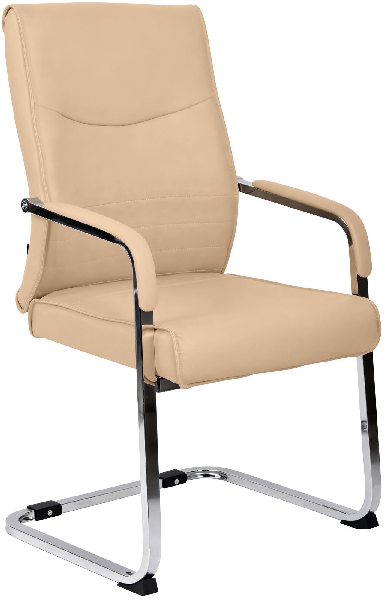 CLP Esszimmerstuhl Hobart, ergonomisch mit Armlehne, gepolstert Kunstleder, Metallgestell stabil, Besucher Konferenzstuhl modern 