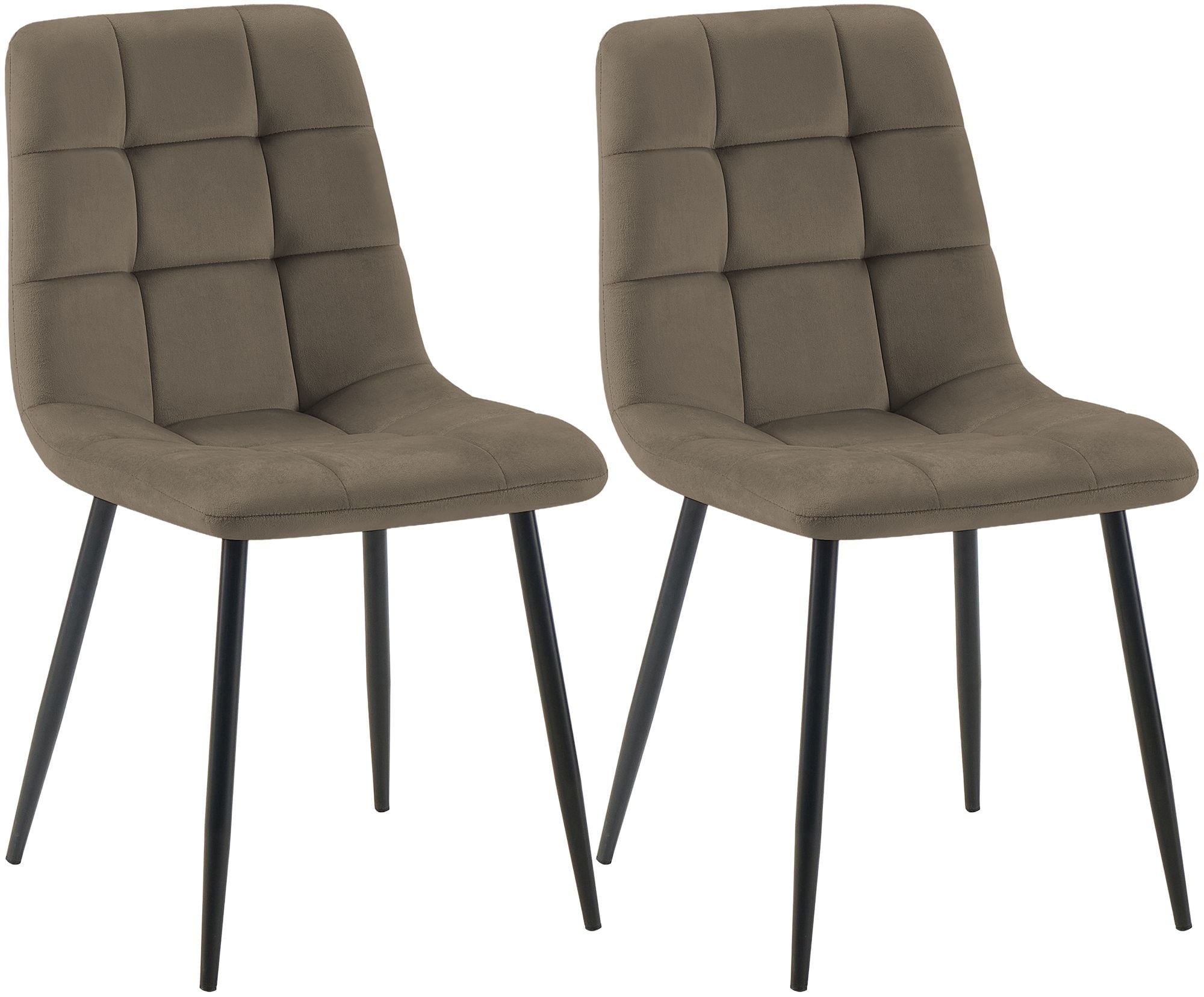 CLP 2er Set Esszimmerstuhl Tilde Samt - Farbe: taupe, Material: Samt 