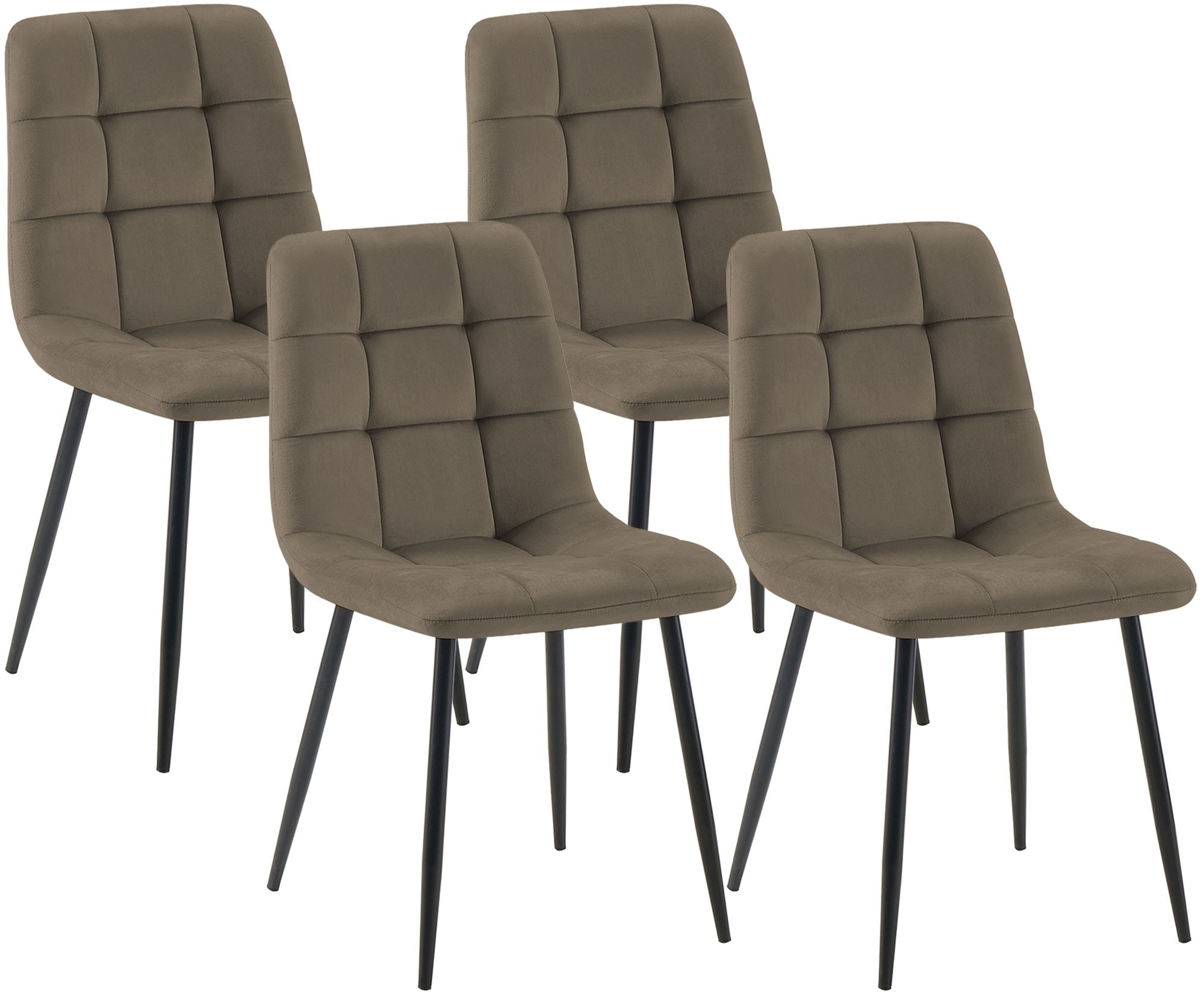 CLP 4er Set Esszimmerstuhl Tilde Samt - Farbe: taupe, Material: Samt 