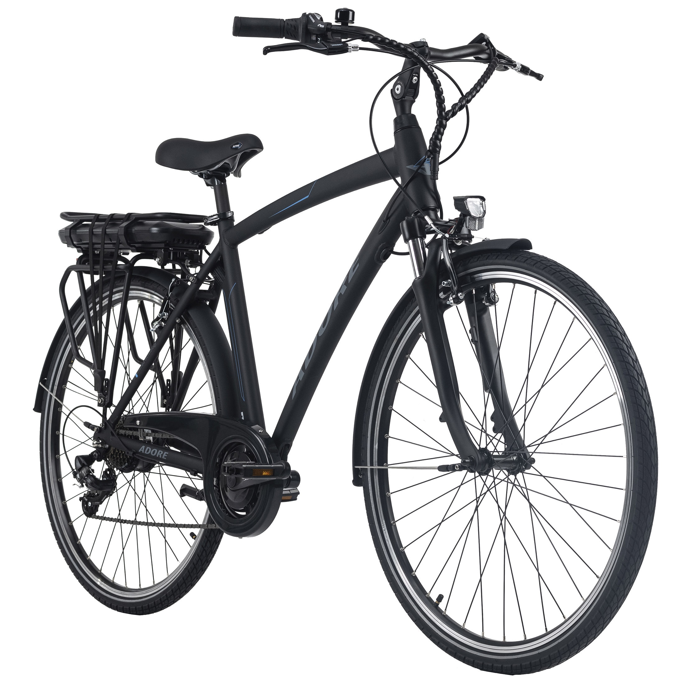 Adore Pedelec E-Bike Cityfahrrad 28'' Adore Versailles schwarz-blau 