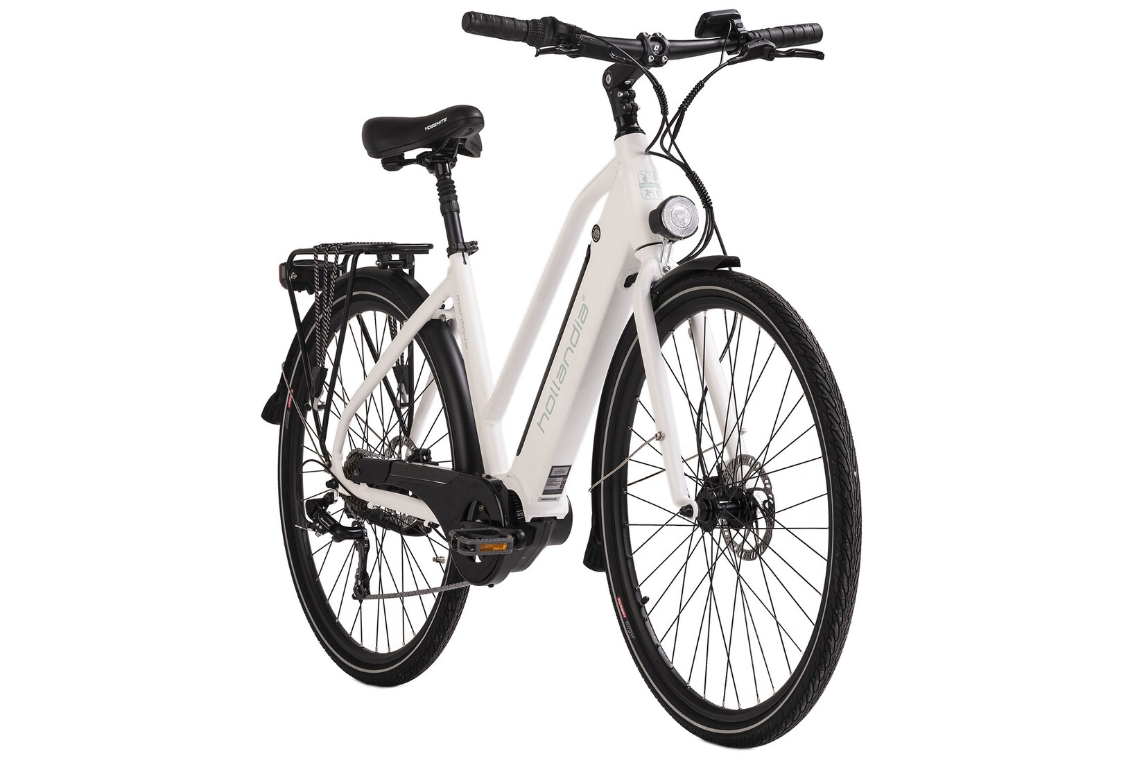 Alu E-Citybike Damen Hollandia Mantova 28'' E-Bike weiß änge