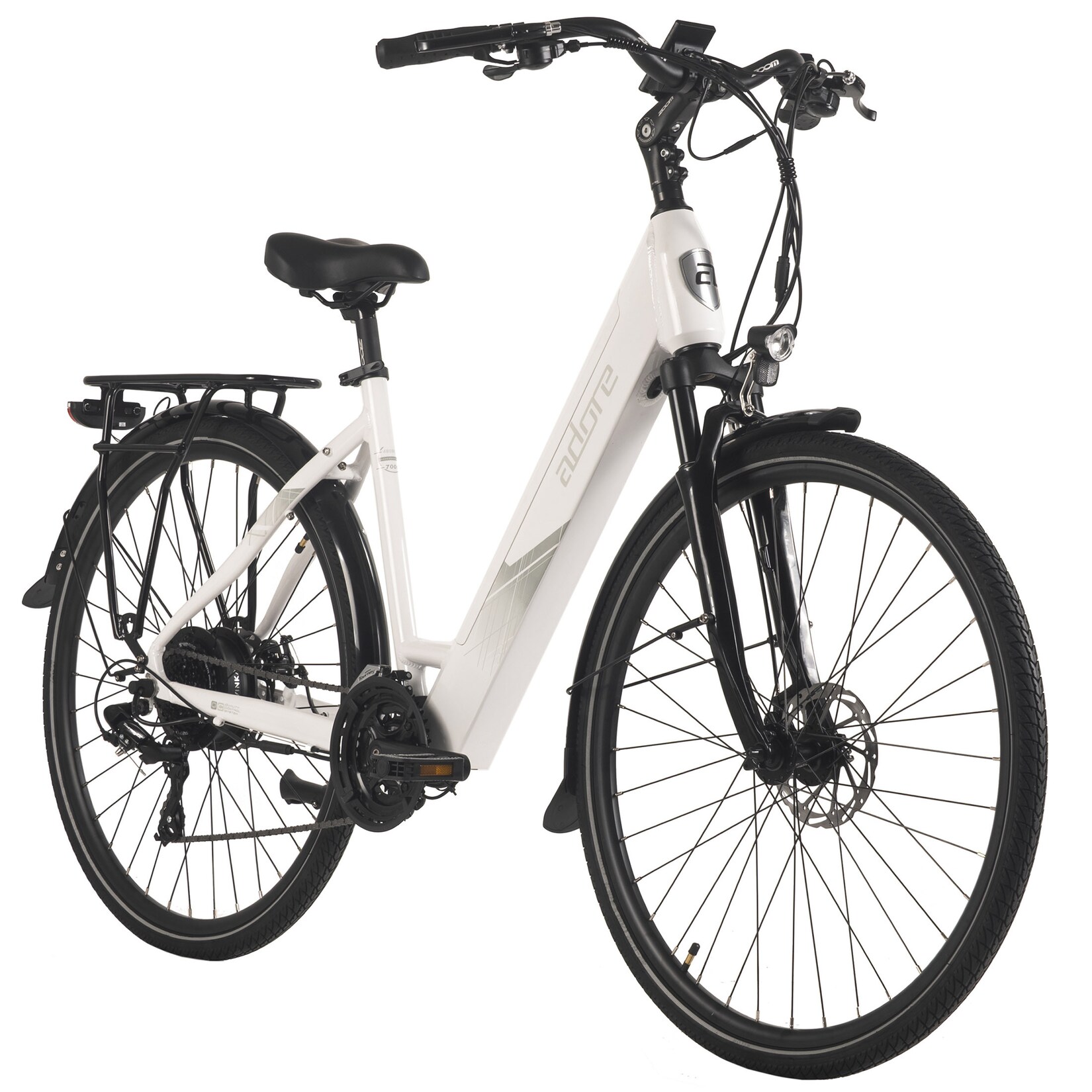 ADORE E-Trekkingbike 28" Alu Trekking E-Bike ATR-180 Heckmotor 50NM / 15Ah Glacier White
