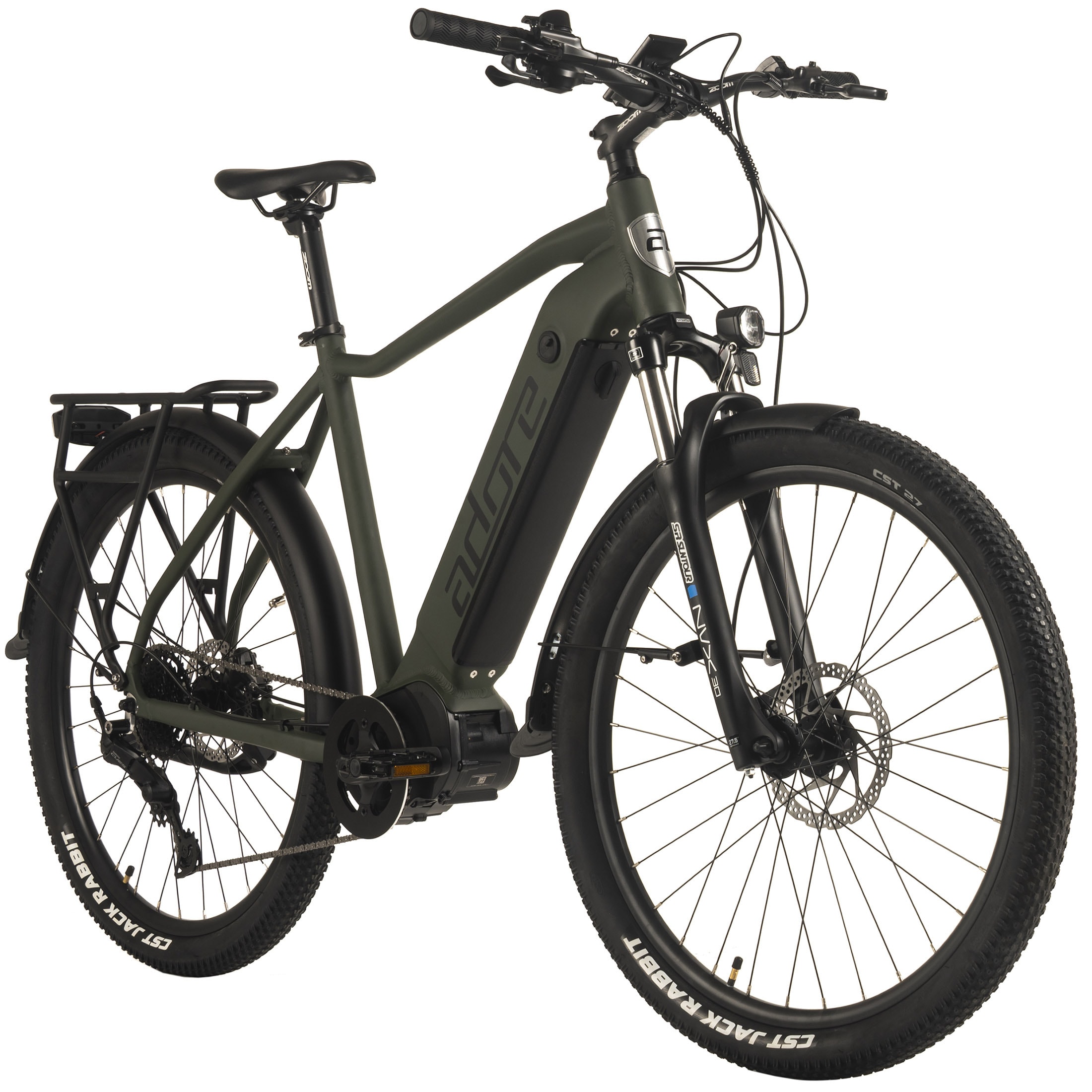 Adore ADORE E-SUV 27,5" Alu Trekkingfahrrad STX-600 Mittelmotor 85NM / 15Ah Olivgr&uuml;n 