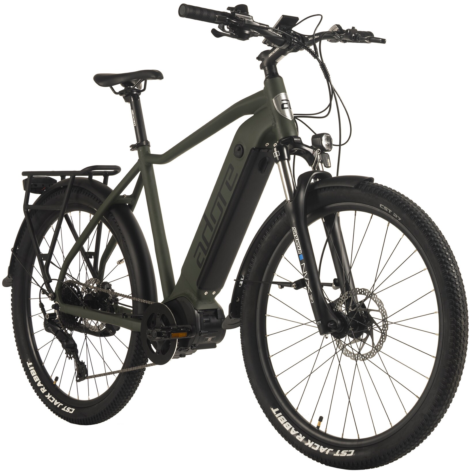 ADORE E-SUV 27,5" Alu Trekkingfahrrad STX-600 Mittelmotor 85NM / 15Ah Olivgrün