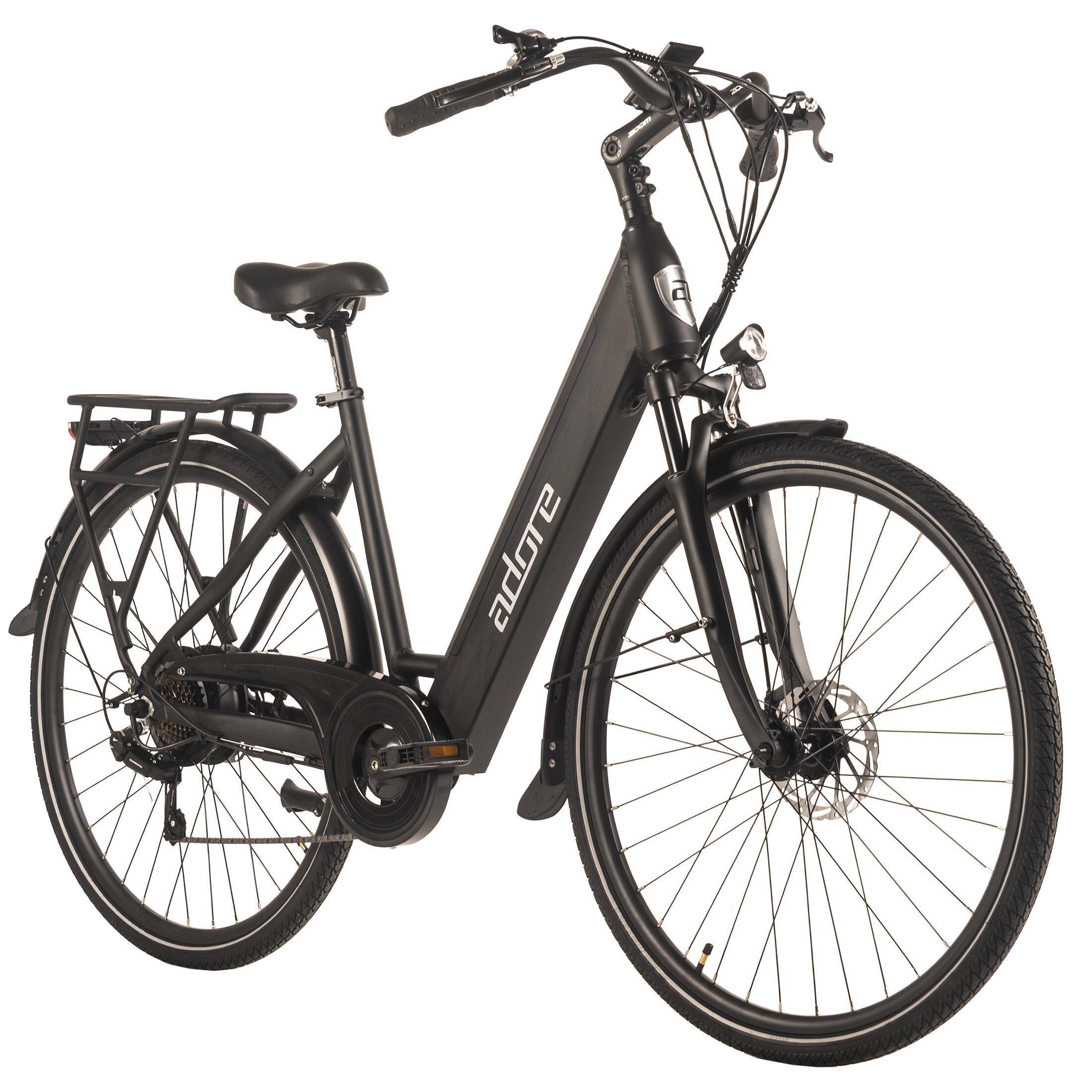 Adore ADORE E-Citybike 28" Alu Cityfahrrad CV-180 Heckmotor 50NM / 15Ah Schwarz 