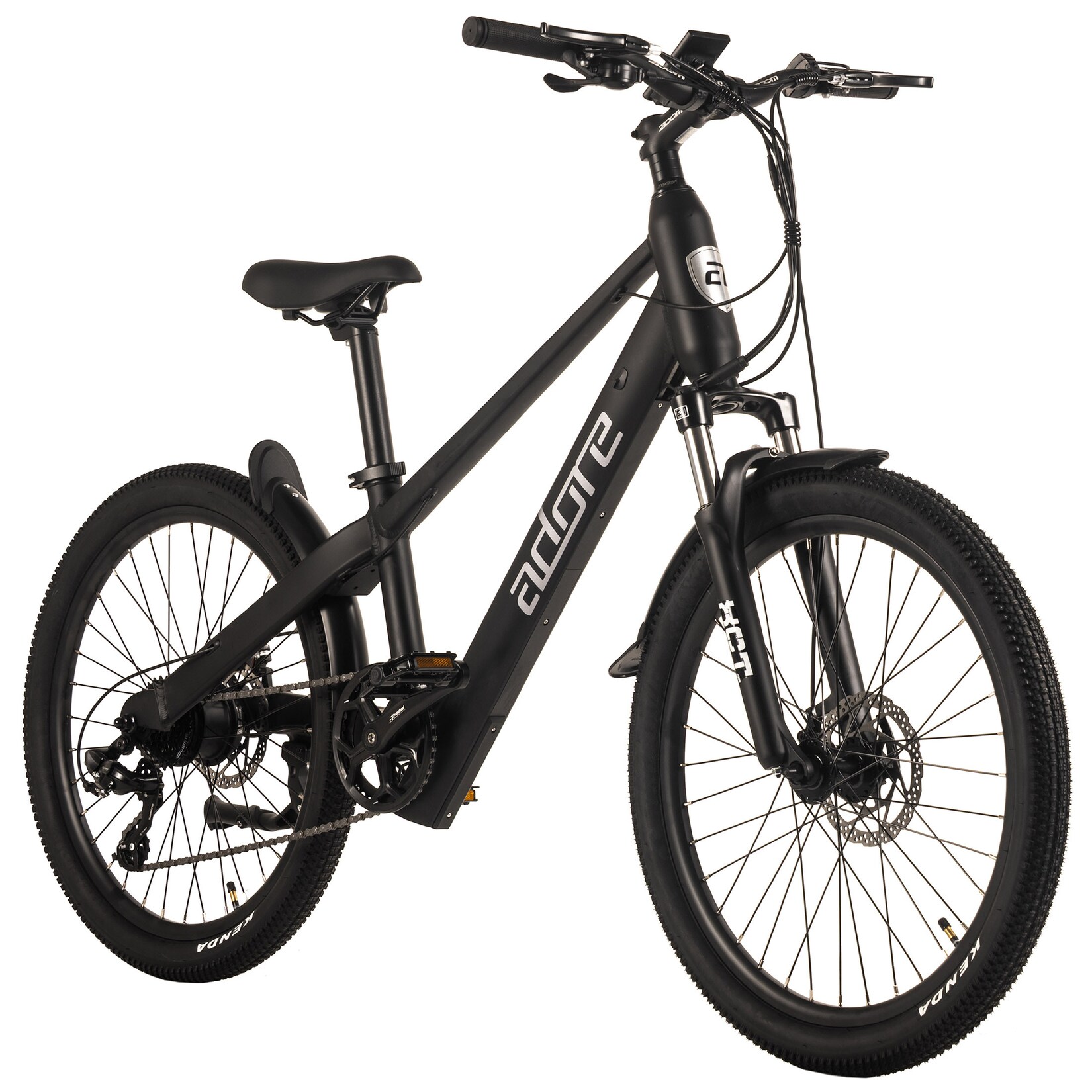 ADORE E-Bike für Kinder 24" Alu Kids Citybike KS-240 Heckmotor 45NM / 10,4Ah Pitch Black