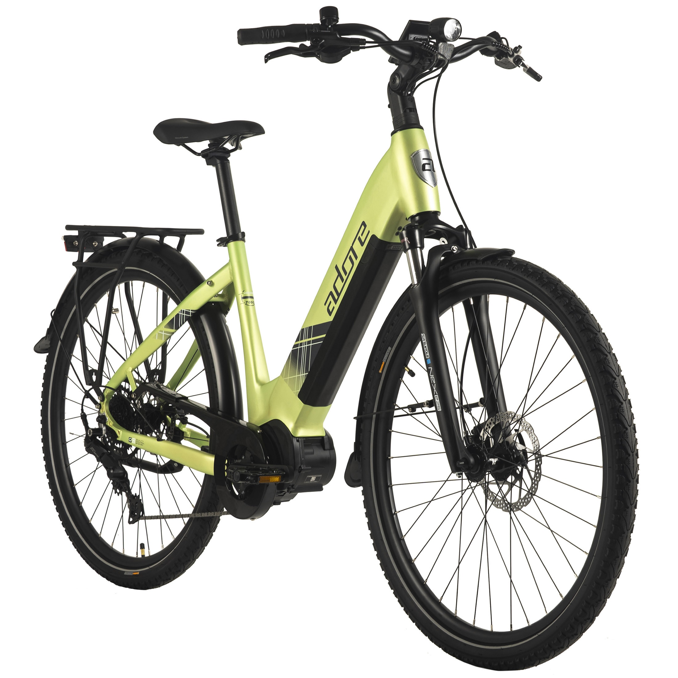 Adore ADORE E-Citybike 28" Alu Cityfahrrad CX-380 Mittelmotor 85NM / 15Ah Lime Green 