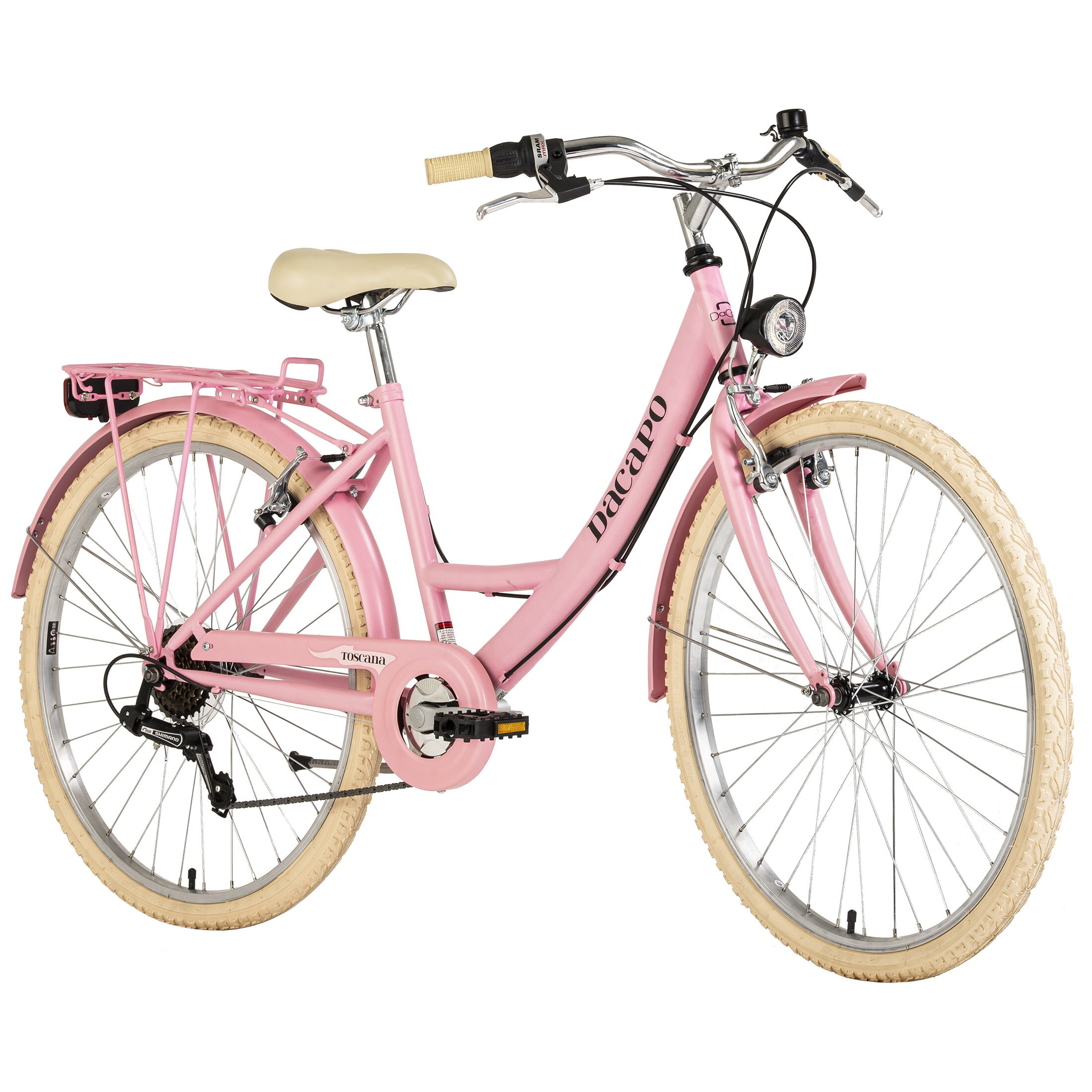 Dacapo DaCapo Damenfahrrad 26'' Toscana Damen Bike Vintage Rosa 6 G&auml;nge RH 41 cm 