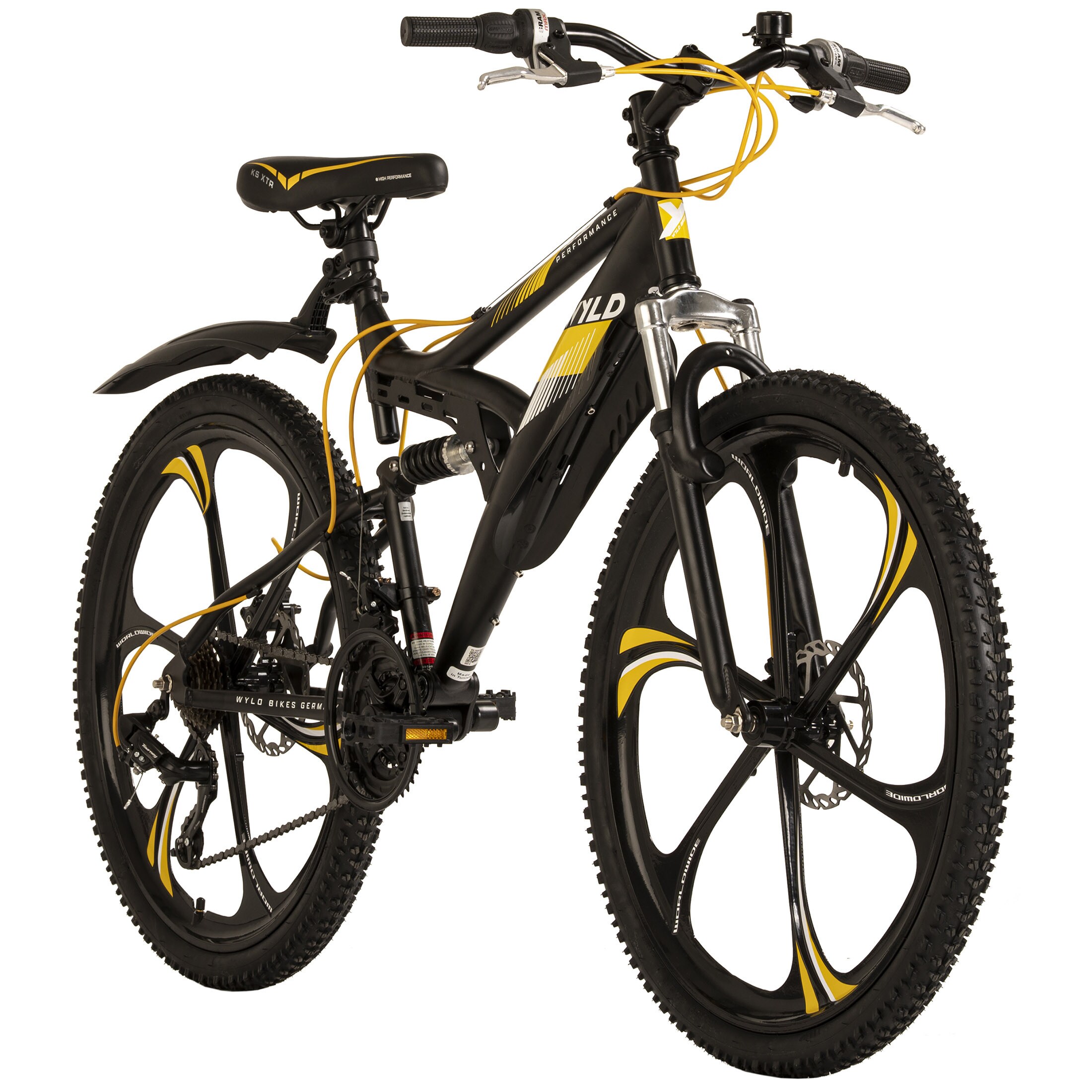 WYLD WYLD Mountainbike Fully 26'' Bliss schwarz-gelb 21 G&auml;nge RH 47 cm Magnesium-Laufr&auml;der 