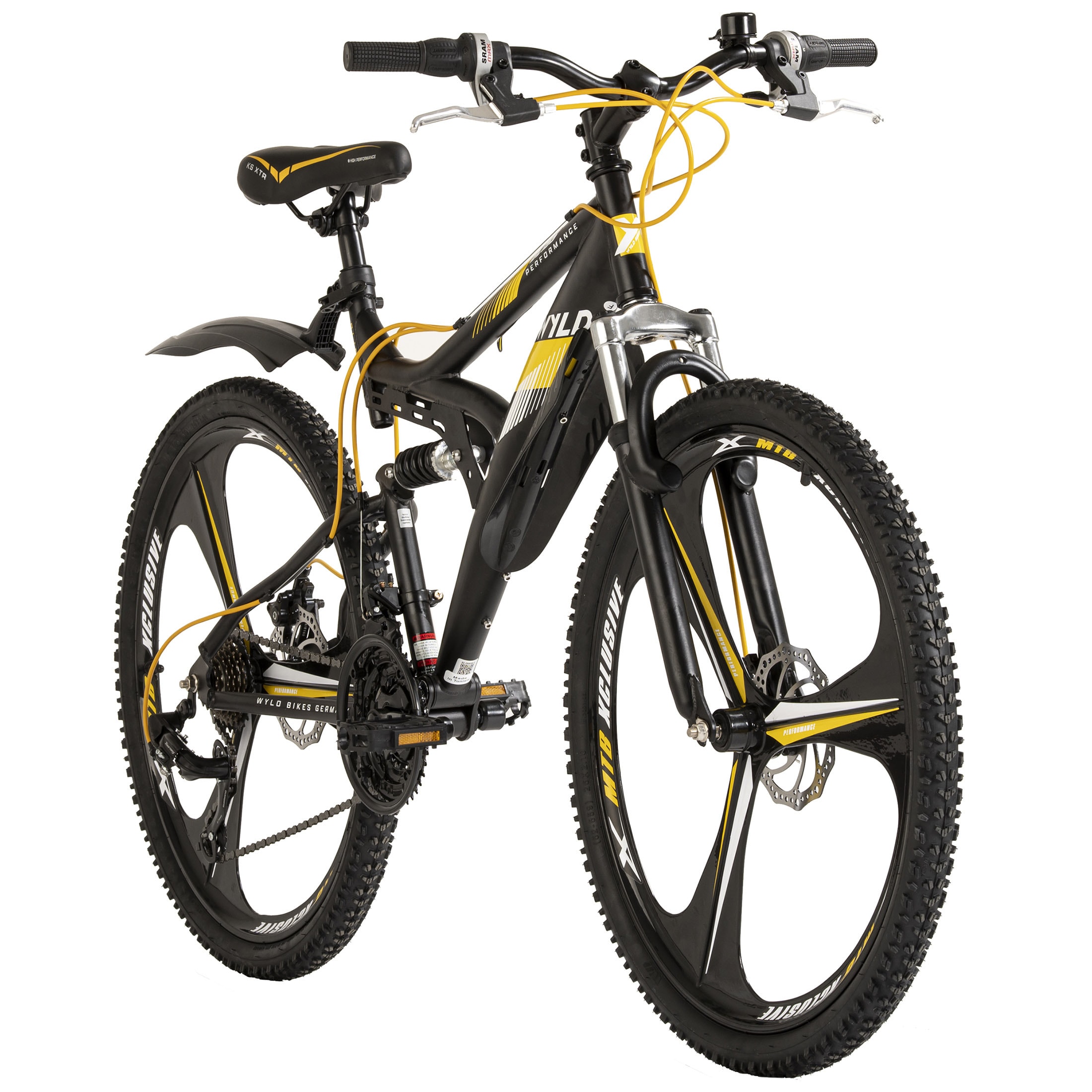 WYLD WYLD Mountainbike Fully 26'' Bliss schwarz-gelb 21 G&auml;nge RH 47 cm Magnesium-Laufr&auml;der 
