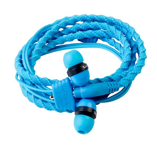 wraps Armband in-ear Kopfh&ouml;rer blau mit Mikro 