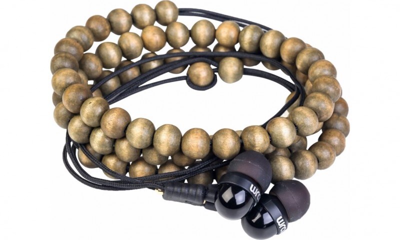 wraps in-ear Kopfh&ouml;rer Holzkugelarmband gr&uuml;n 