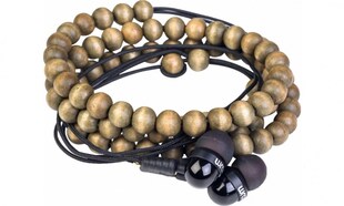 wraps in-ear Kopfhörer Holzkugelarmband grün 