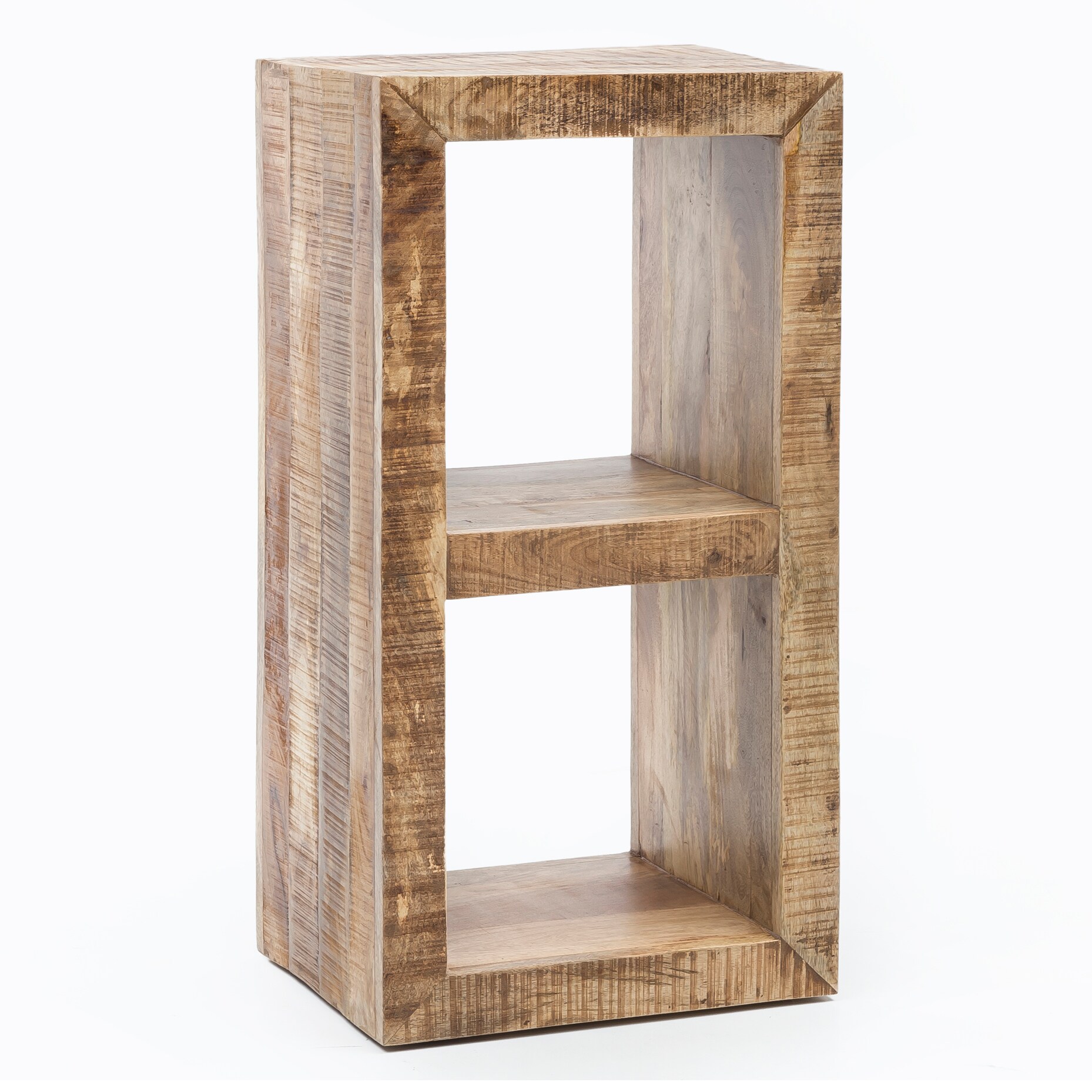 FineBuy Standregal 45 x 90 x 35 cm B&uuml;cherregal Mangoholz Beistelltisch Massiv 