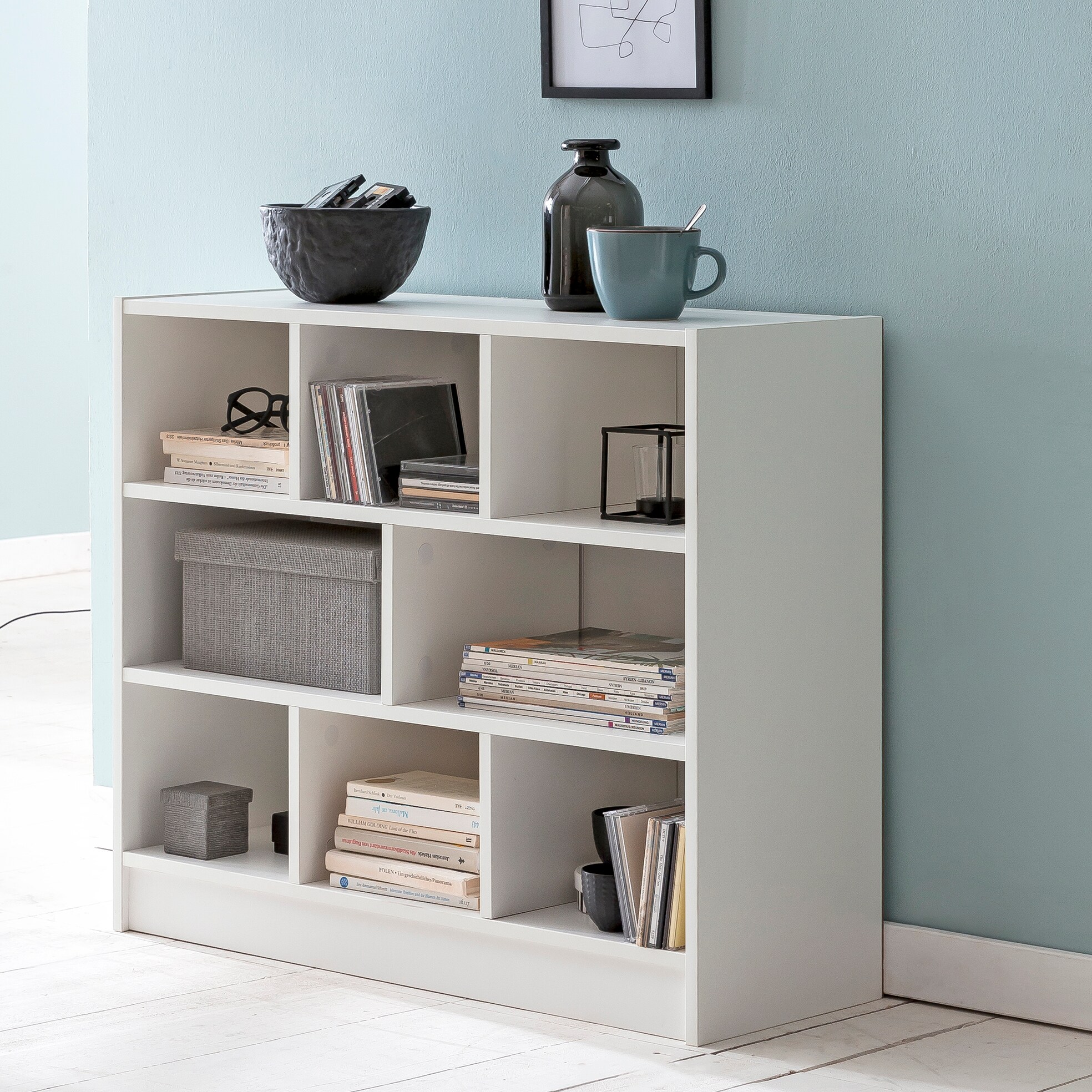 FineBuy B&uuml;cherregal SV51829 Holzregal Standregal Holz Regal Flurregal modern 