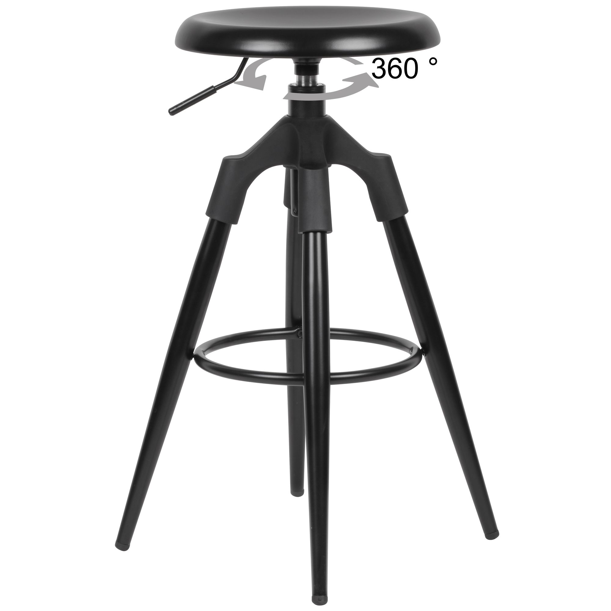 FineBuy Barhocker Metall 72-80cm Tresenhocker H&ouml;henverstellbar Barstuhl Modern 