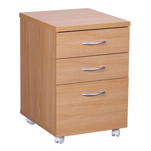 Rollcontainer Rollwagen Rollschrank Büro Container Schubladen Schrank Buche 