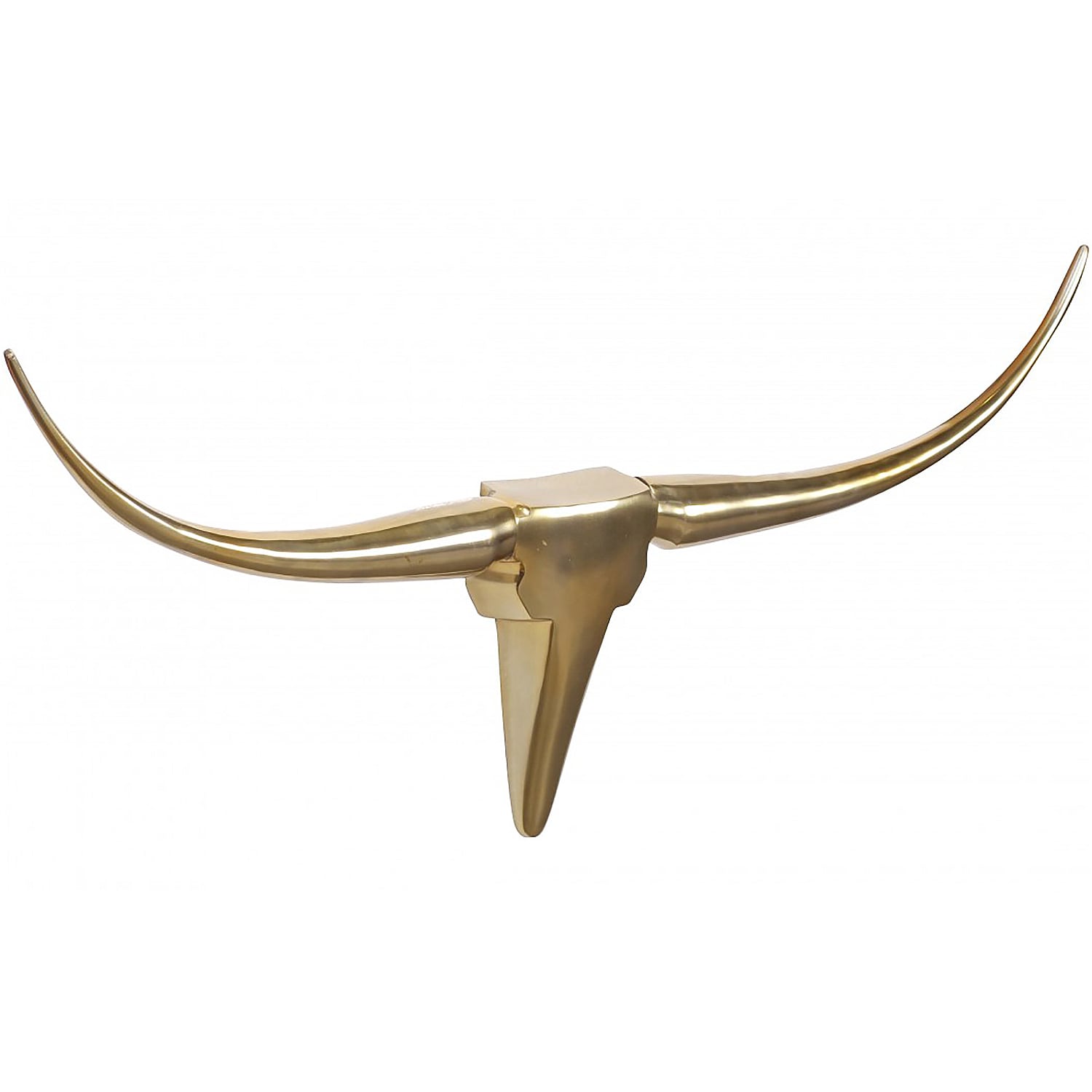 FineBuy Deko Geweih Bull M Aluminium Design H&ouml;rner 100cm Wanddekoration Gold 