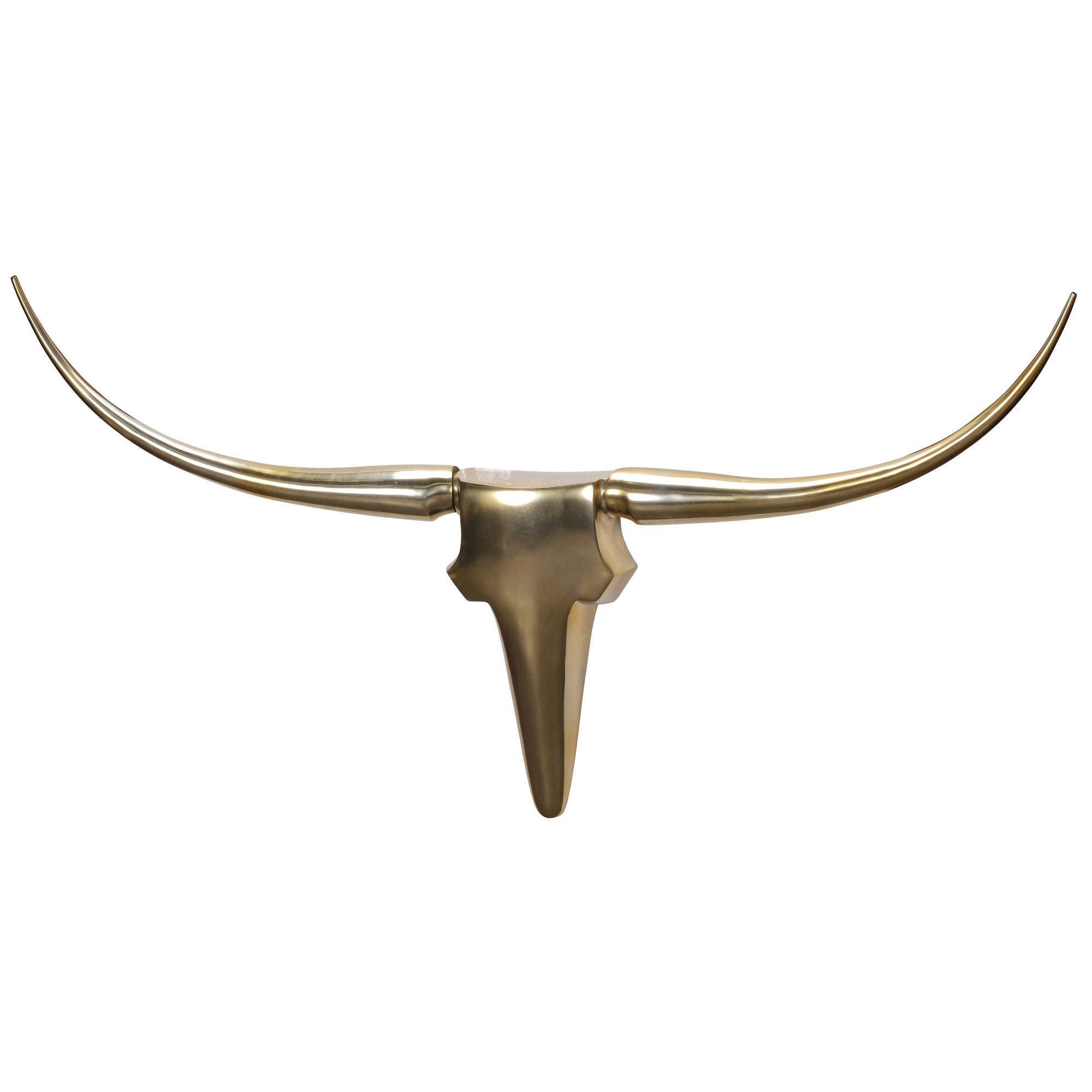 FineBuy Deko Geweih Bull L Aluminium Deisgn H&ouml;rner 125 cm Wanddekoration 