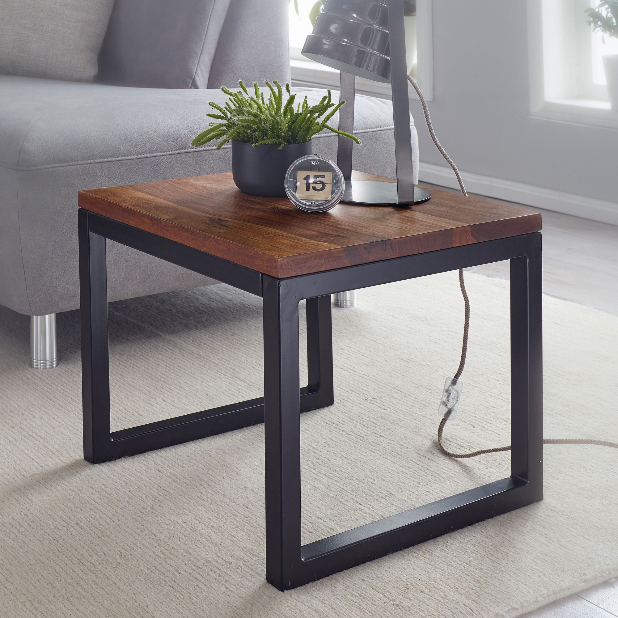 FineBuy Beistelltisch 45x40x45 cm Massivholz Wohnzimmertisch Tisch Wohnzimmer 