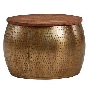 Couchtisch FineBuy Sofatisch Rund Metall Ø 60 cm Tisch Stauraum Wohnzimmertisch 