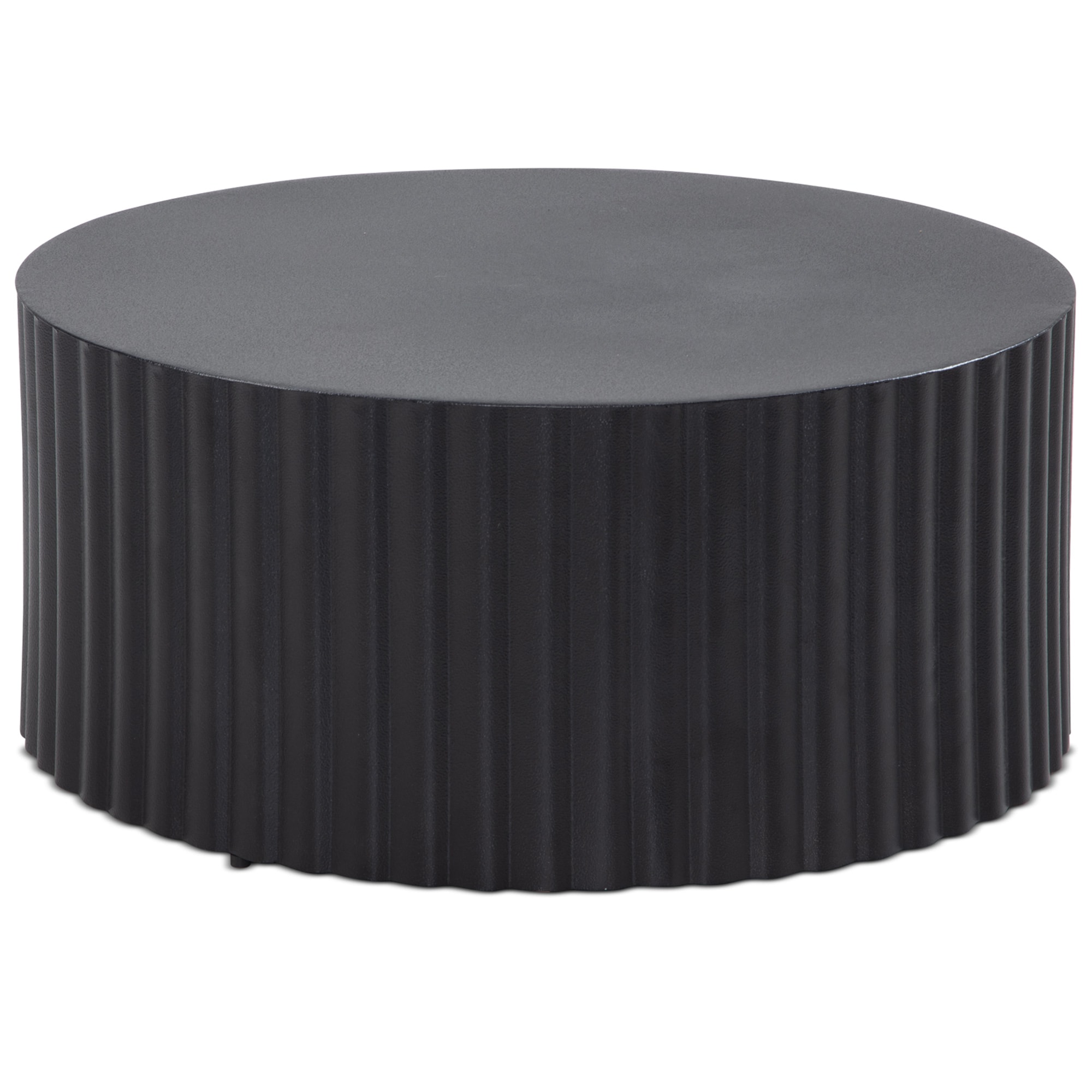 Couchtisch rund 70cm Metall Schwarz Handgefertigt Alu Wohnzimmertisch Sofatisch 