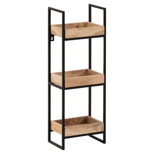 Wandregal FineBuy Hängeregal 27x77x18 cm Massivholz Metall Regal Industrial 