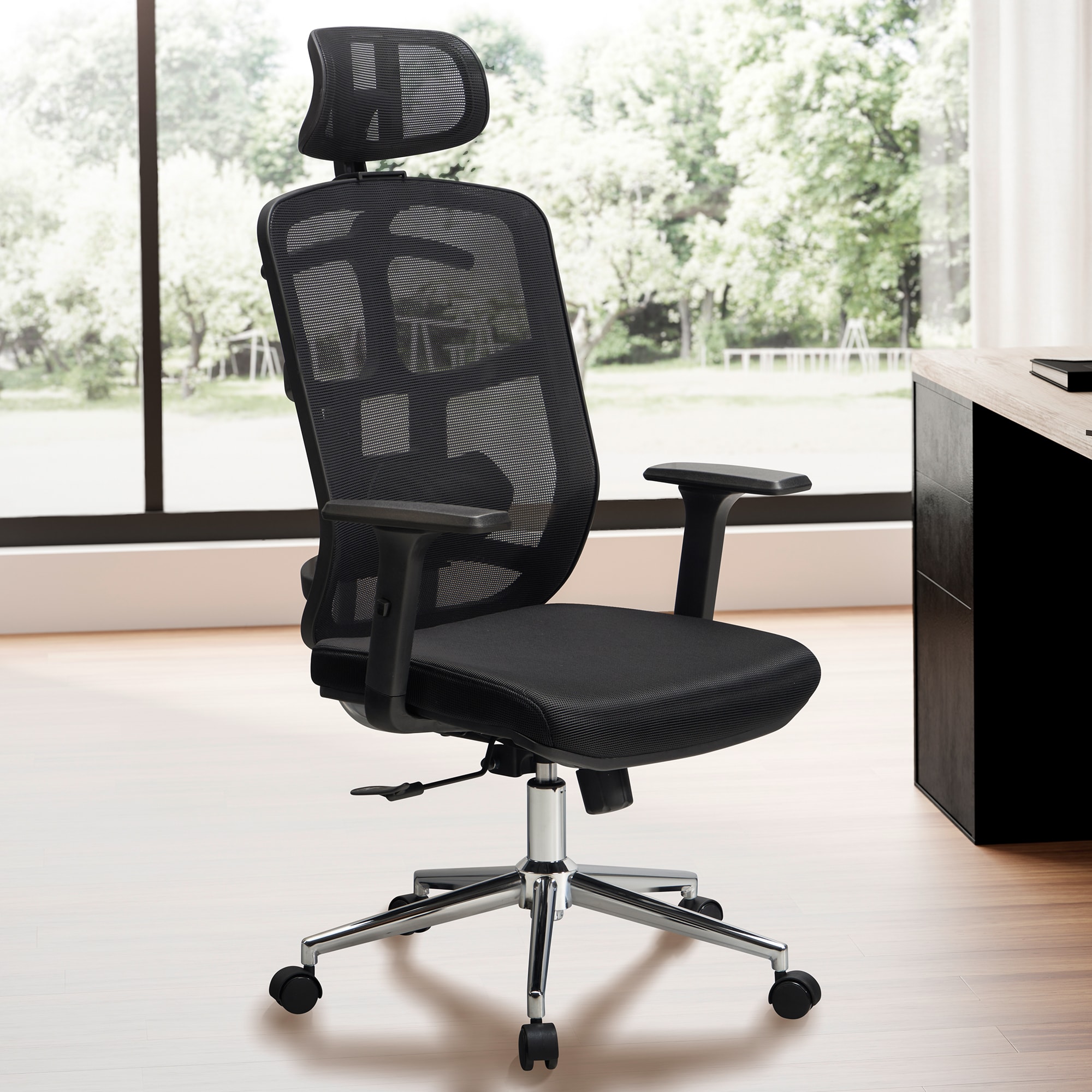 B&uuml;rostuhl FineBuy Schreibtischstuhl Mesh Schwarz Drehstuhl Ergonomisch 120 kg 