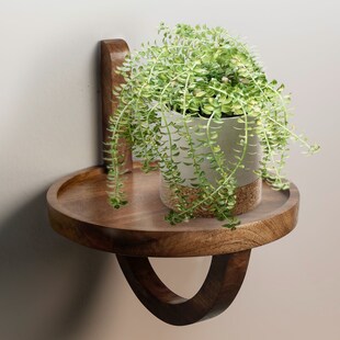 Wandregal FineBuy Hängeregal 30x33x30 cm Massivholz Nachttisch Wand Regal Rund 