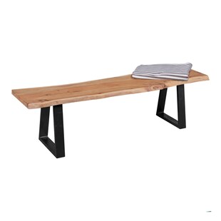 FineBuy Esszimmerbank Massiv Holzbank Baumkante Essbank Holz 180 cm Küchenbank 