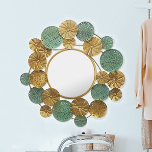 Wandspiegel FineBuy Flurspiegel Rund Metall 80x77 cm Spiegel Flur Hängespiegel 