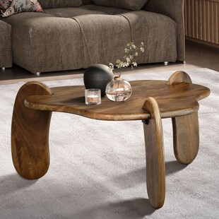 Couchtisch FineBuy Sofatisch Mango Massivholz 78 cm Wohnzimmertisch Organisch 