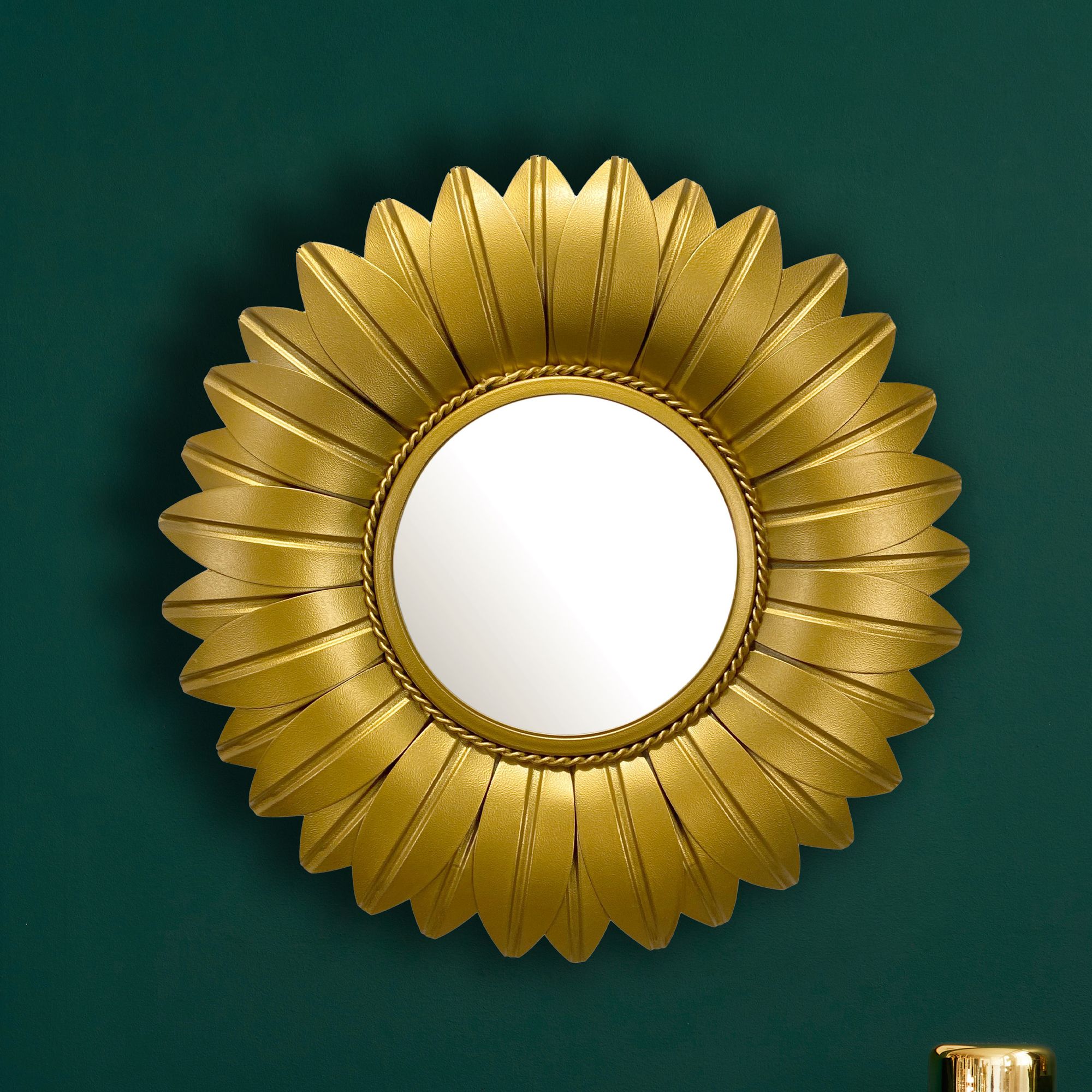 Wandspiegel FineBuy Flurspiegel Blume Metall 60 cm Spiegel Flur H&auml;ngespiegel 