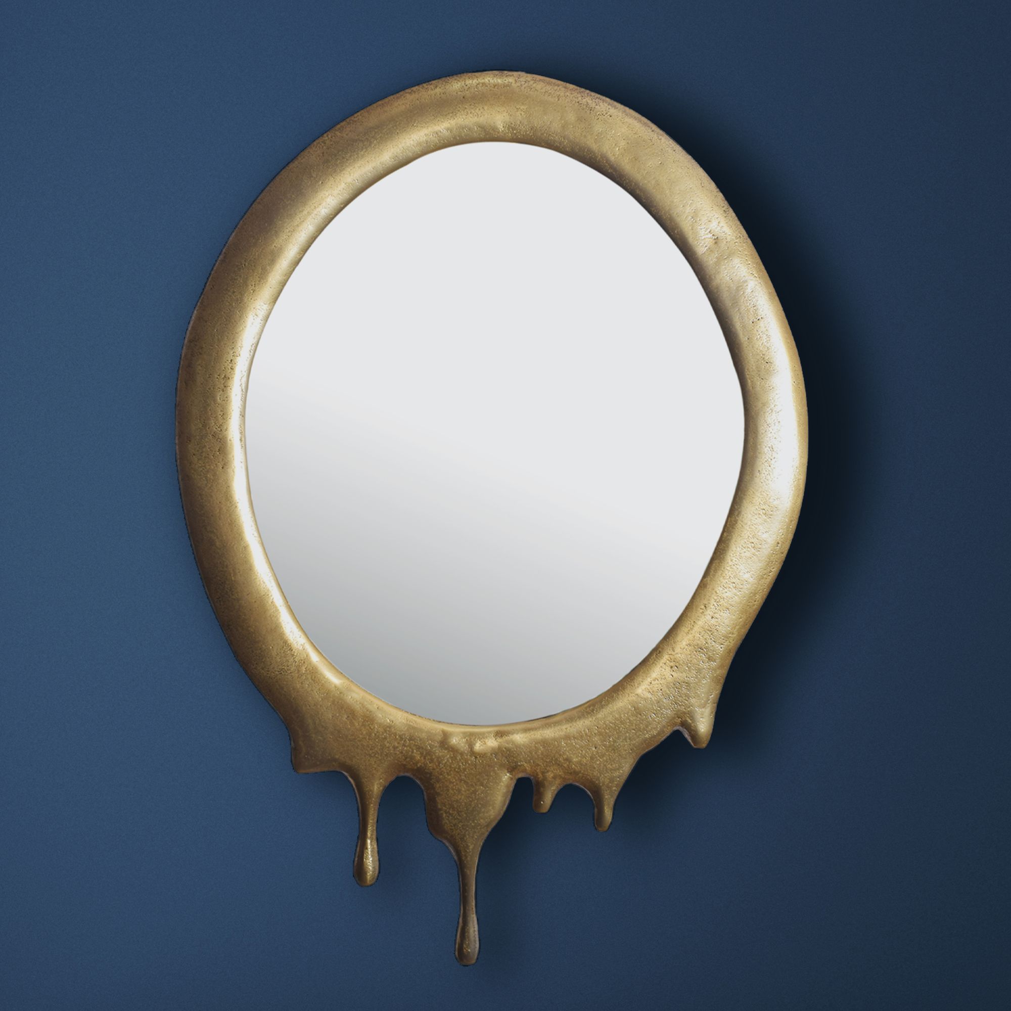 Wandspiegel FineBuy Flurspiegel Oval Metall 50x71 cm Spiegel Flur H&auml;ngespiegel 