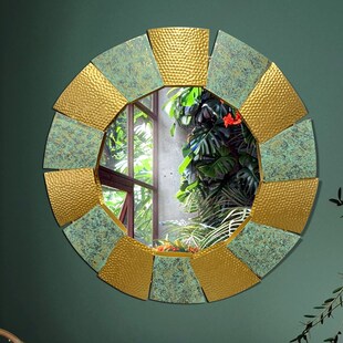 Wandspiegel FineBuy Flurspiegel Rund Metall 63 cm Spiegel Flur Hängespiegel 