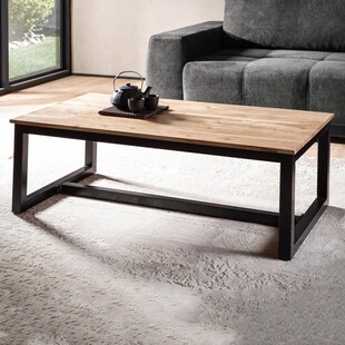 Couchtisch FineBuy Sofatisch 110 cm Massivholz Wohnzimmertisch Industrial Groß 