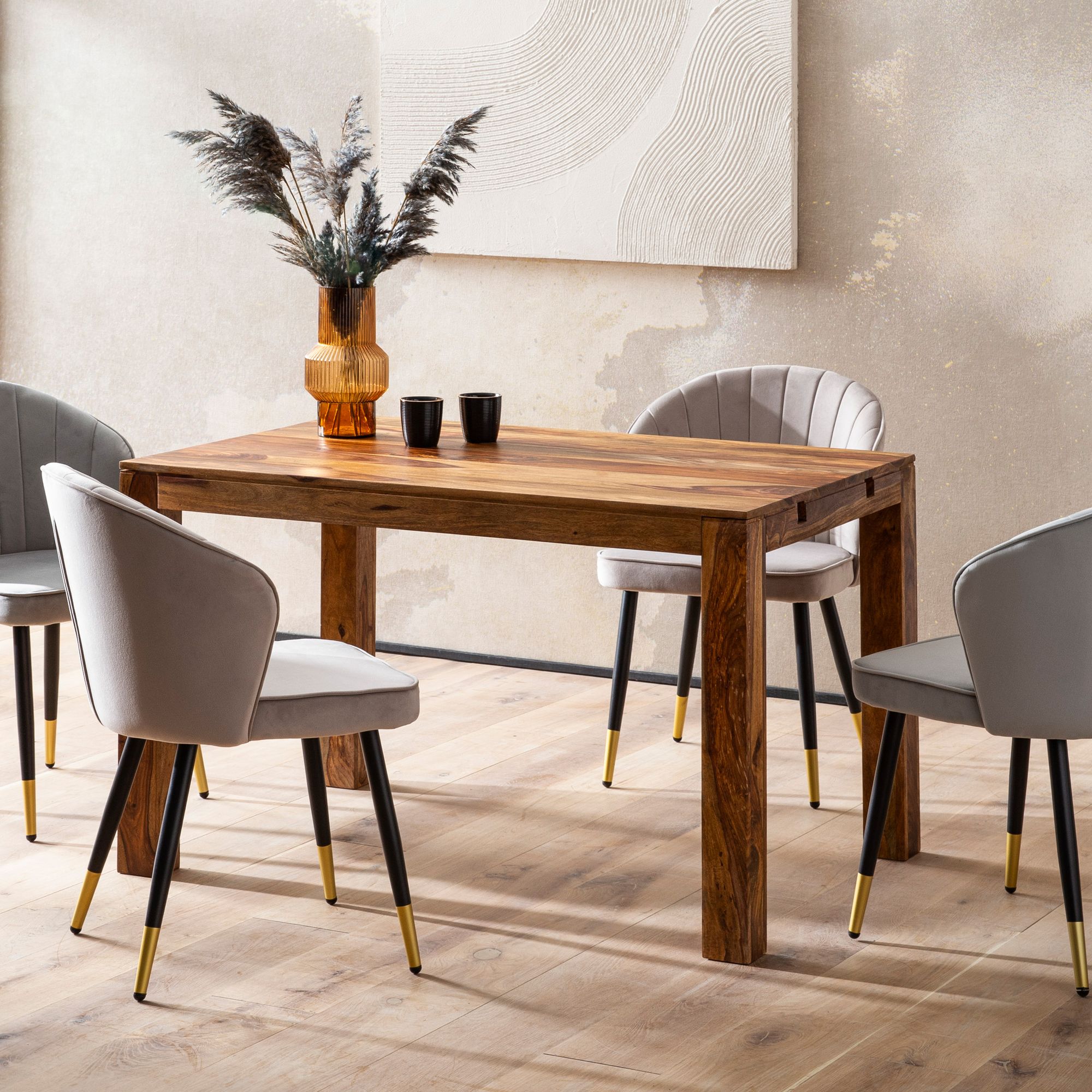 Esszimmertisch Erweiterbar FineBuy Esstisch 120 - 200 cm Holz Massiv K&uuml;chentisch 