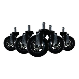 5er Set Bürostuhlrollen Schwerlastrollen Schwarz Hartbodenrollen Universalrollen 